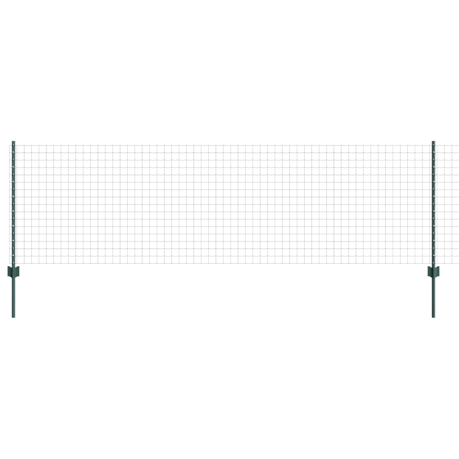vidaXL Euro Zaun mit 11 U Pfosten Grün 0,8x25 m Stahl