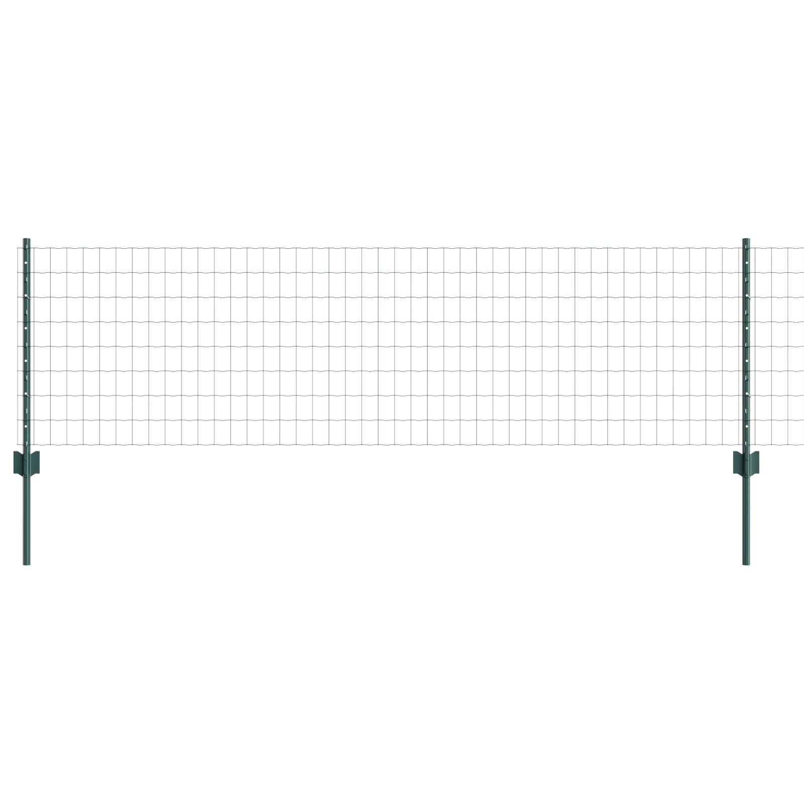 vidaXL Euro-Zaun mit 5 U-Pfosten Grün 0.6x10 m Stahl
