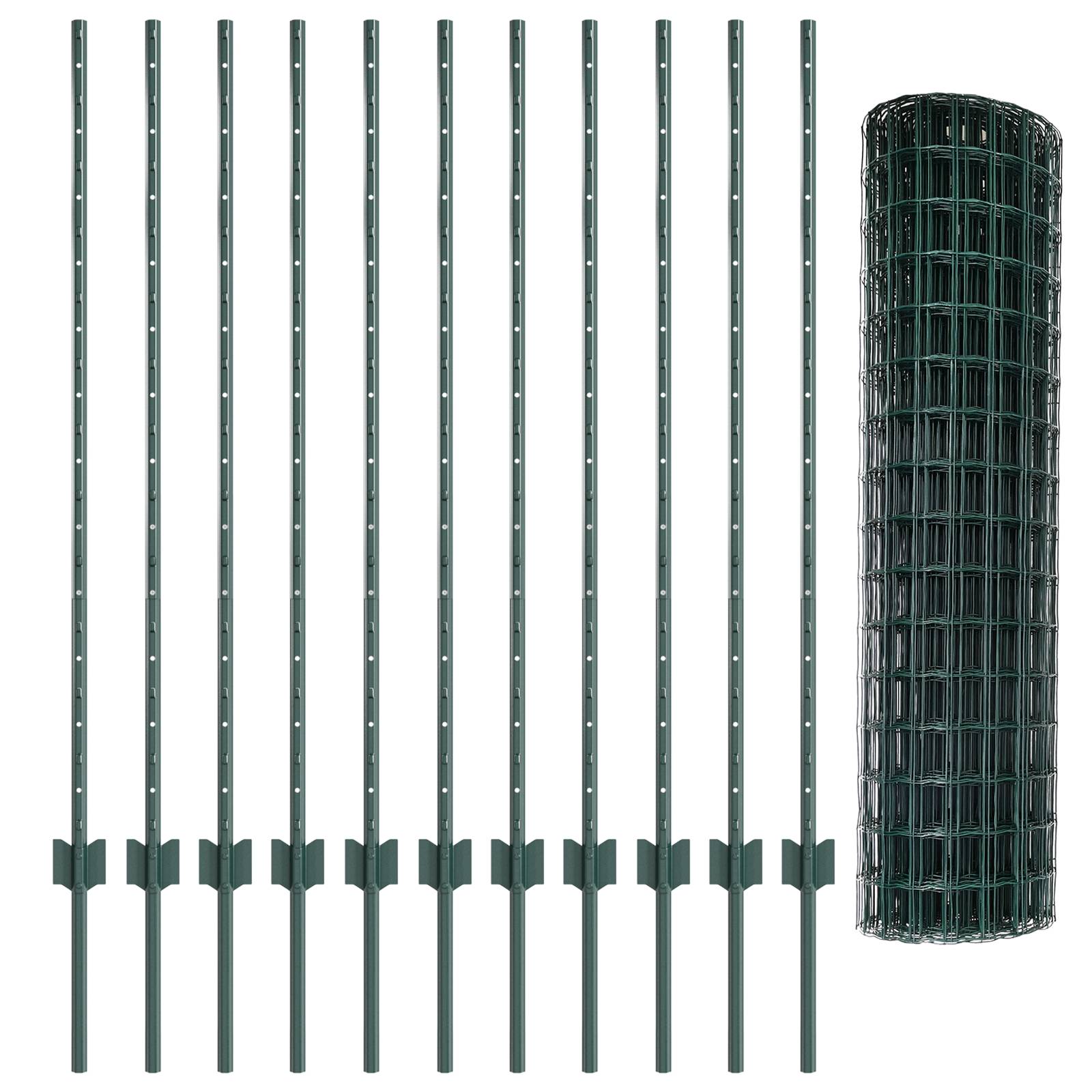 vidaXL Gartenzaun-Set Set mit 2 Grün Polyethylen 25 x 1,2 m Langlebig