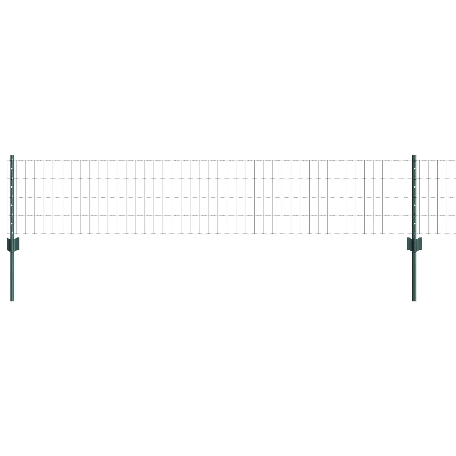 vidaXL Euro-Zaun mit 5 U-Pfosten Grün 0.4x10 m Stahl