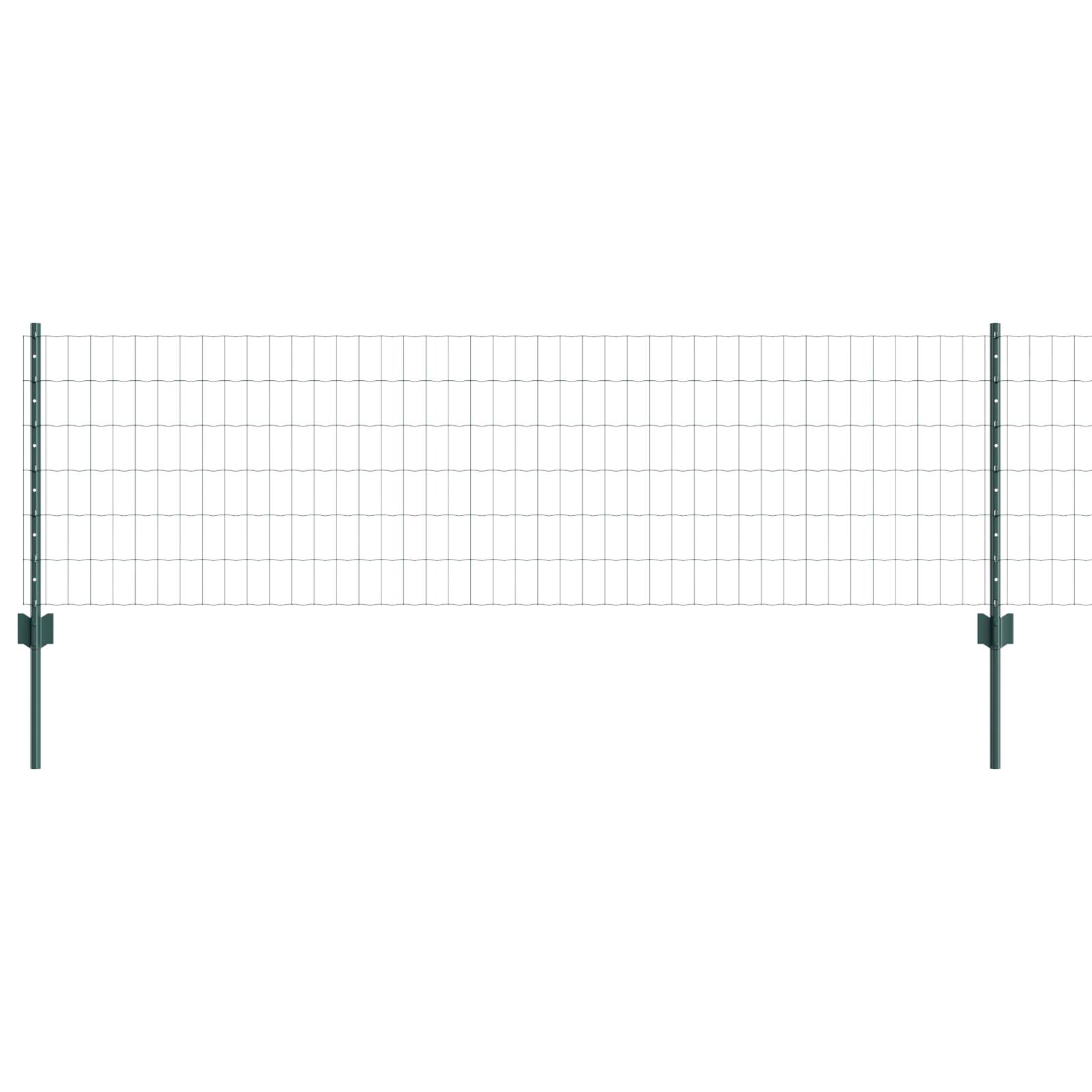 vidaXL Euro Zaun mit 11 U Pfosten Grün 0,6x25 m Stahl