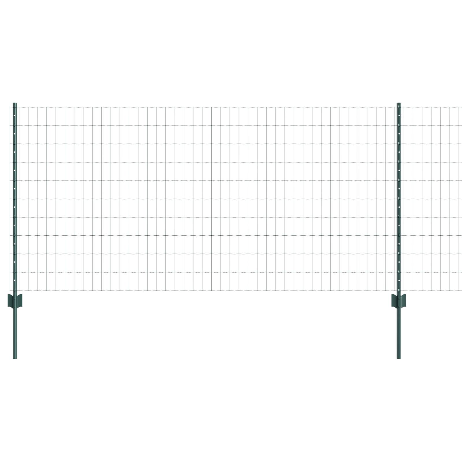 vidaXL Euro Zaun mit 11 U Pfosten Grün 1x25 m Stahl