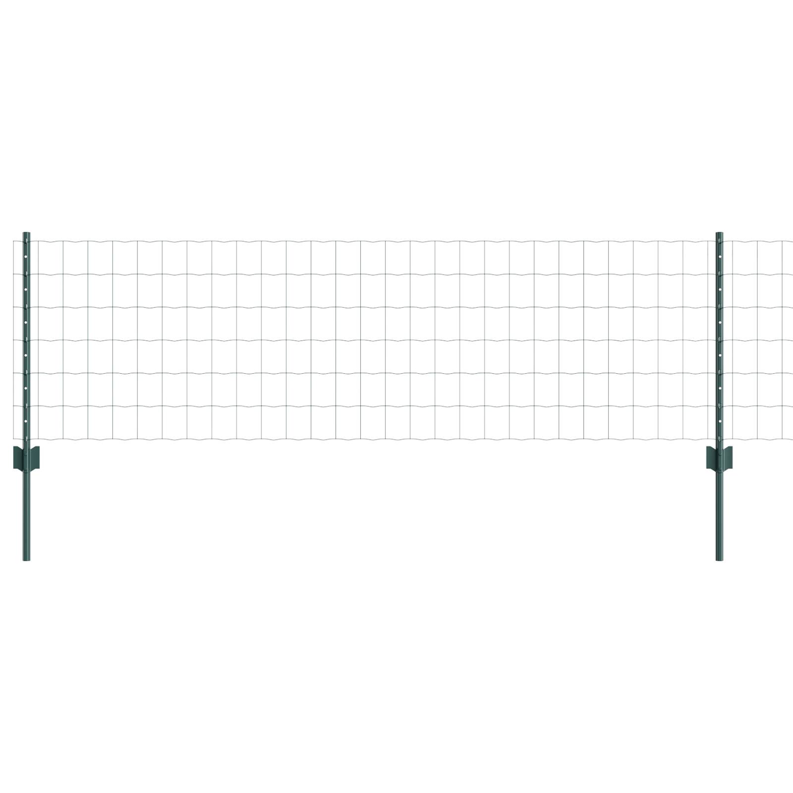 vidaXL Euro Zaun mit 11 U-Pfosten Grün 0,6x25 m Stahl