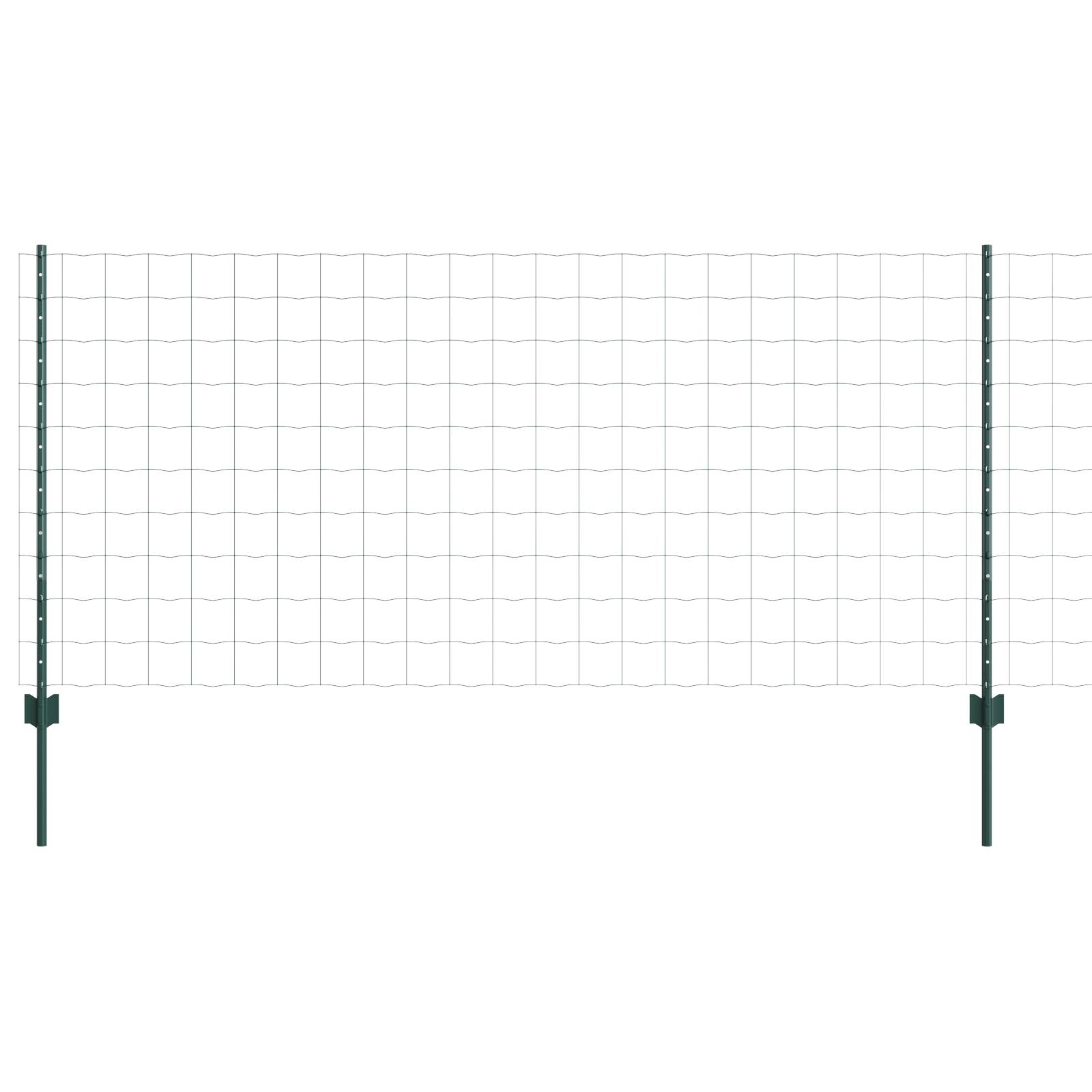vidaXL Gartenzaunset 2-teilig Grün Stahl 25 x 1 m Langlebig