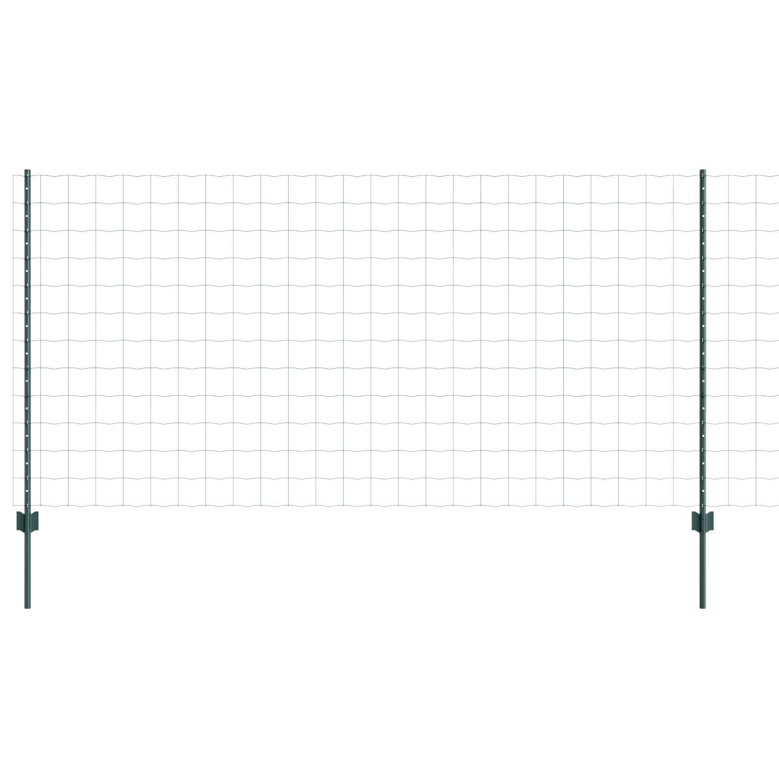 vidaXL Gartenzaunset Set von 2 Grün PVC-beschichtetes Metall