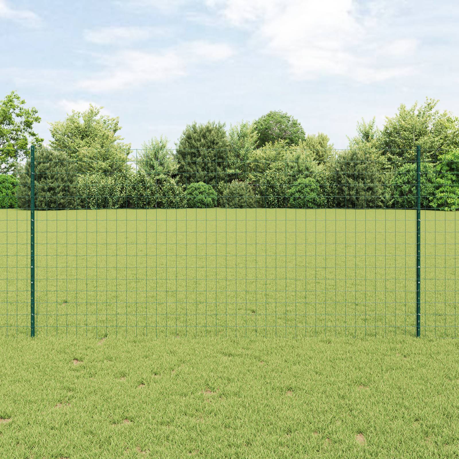 vidaXL Gartenzaunset Set aus 2 Grün Metall 10 x 1,2 m Erweiterbar
