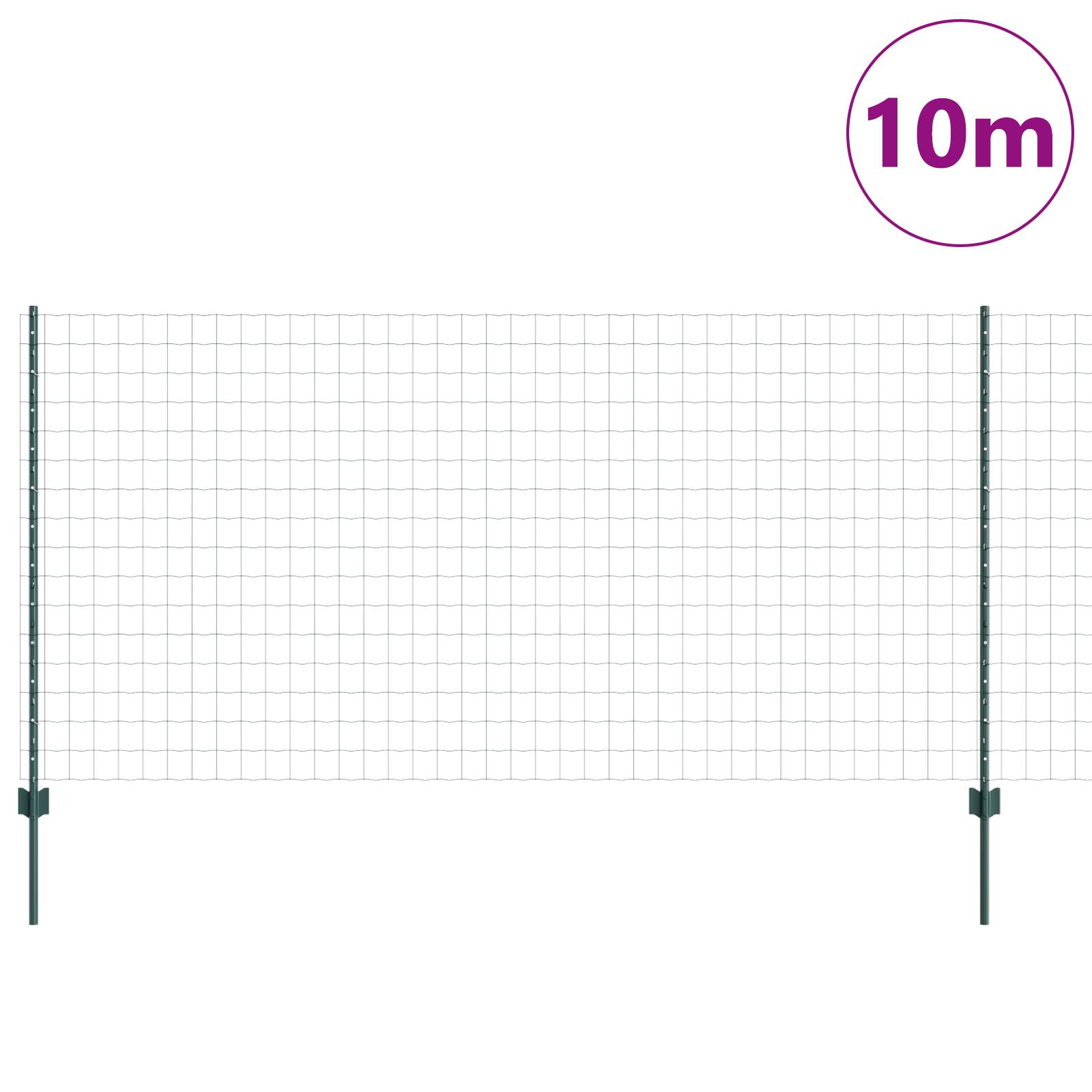 vidaXL Gartenzaunset Set aus 2 Grün Metall 10 x 1,2 m Erweiterbar