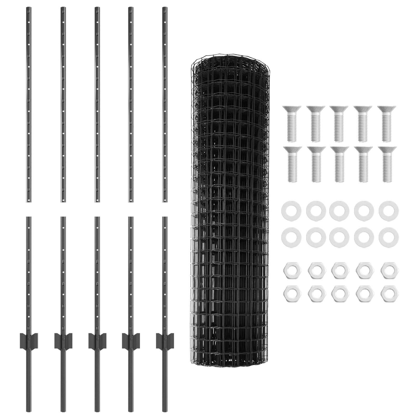 vidaXL Euro Zaun mit 10 U-Pfosten Grau 1,2x10 m Stahl