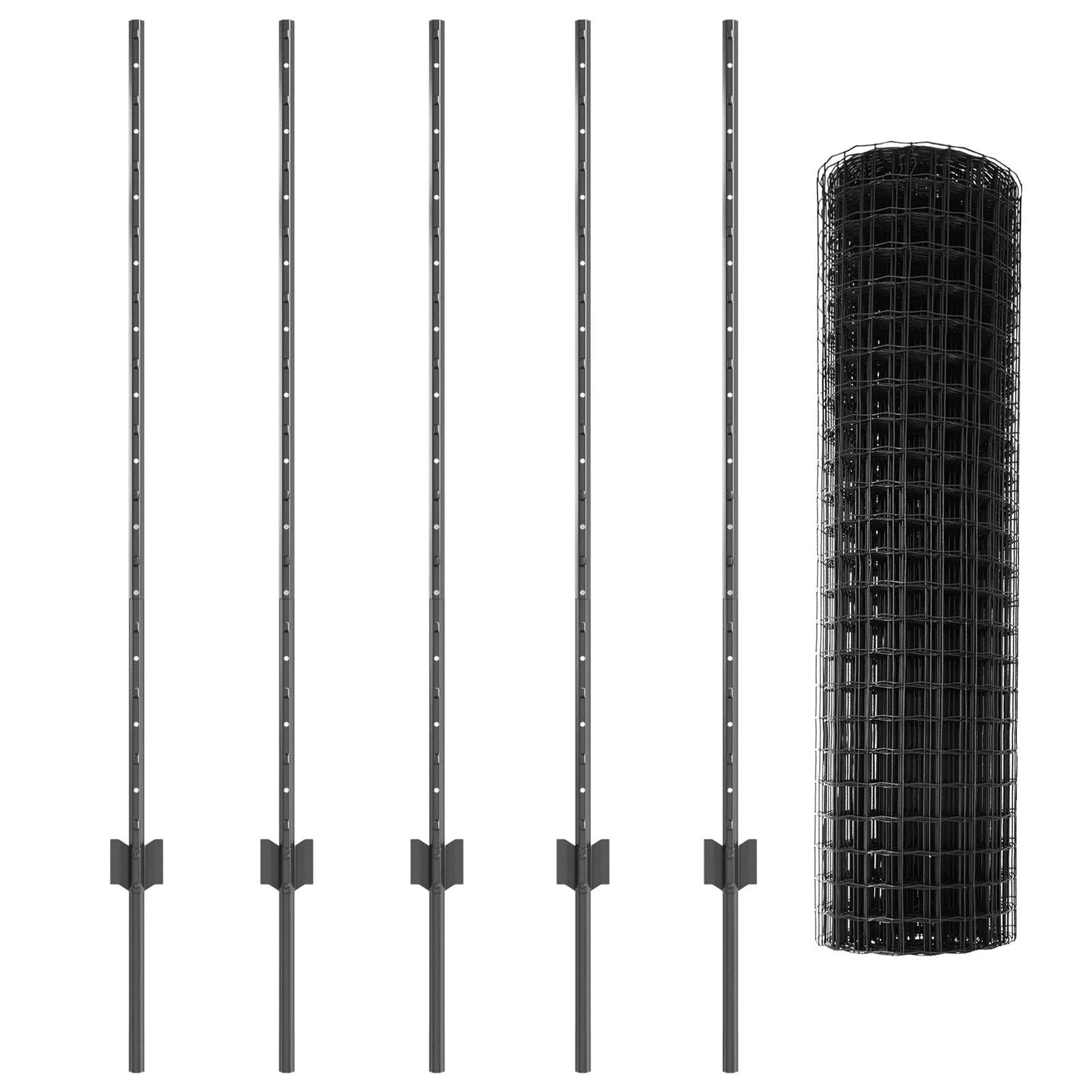 vidaXL Euro Zaun mit 10 U-Pfosten Grau 1,2x10 m Stahl