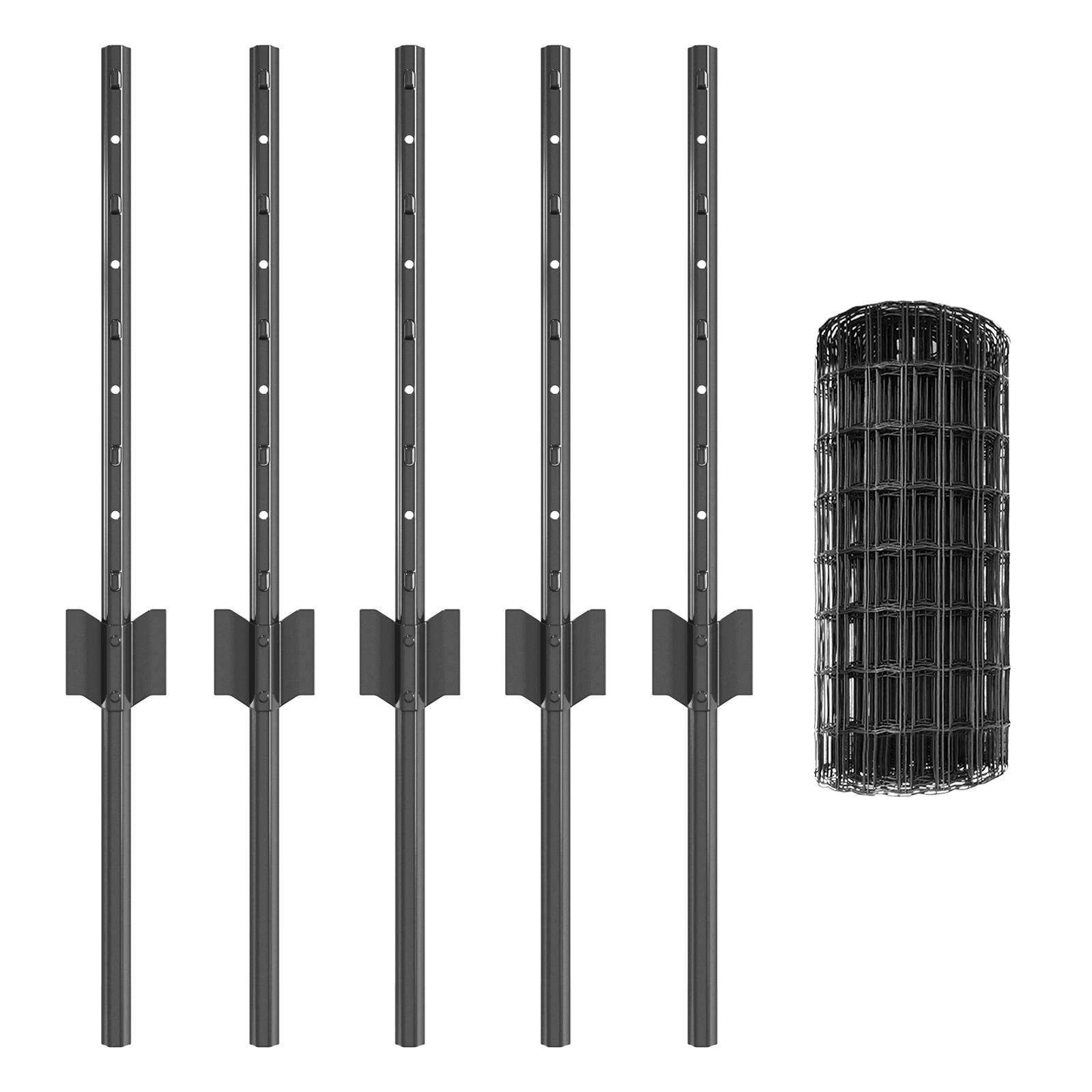 vidaXL Euro Zaun mit 5 U-Posten Grau 0,4x10 m Stahl