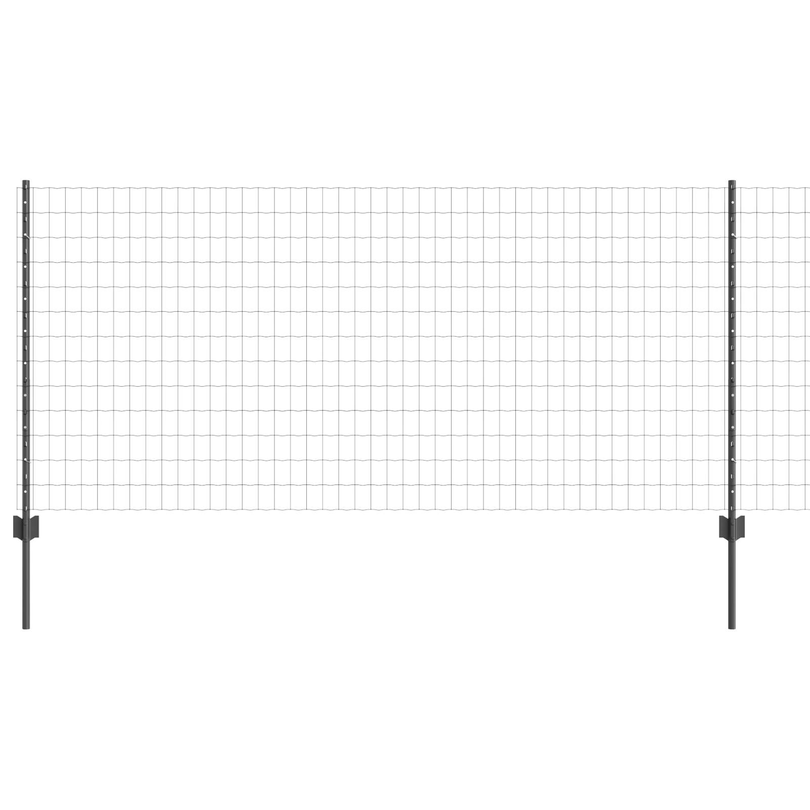 vidaXL Eurozaun mit 22 U-Posts grau 1x25 m Stahl