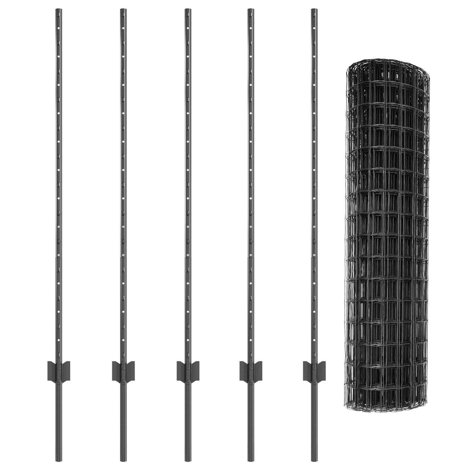 vidaXL Euro Zaun mit 10 U-Posten Grau 1,2x10 m Stahl