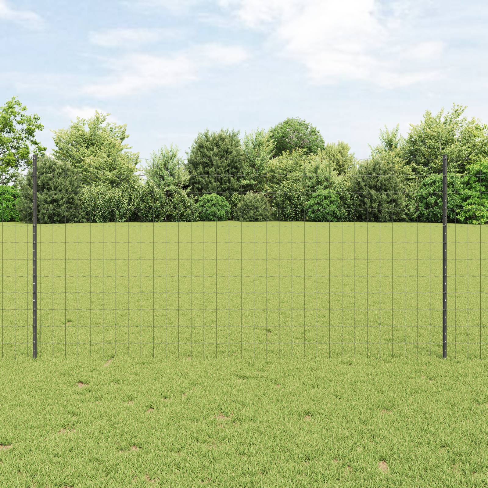 vidaXL Euro Zaun mit 22 U-Posten Grau 1,2x25 m Stahl