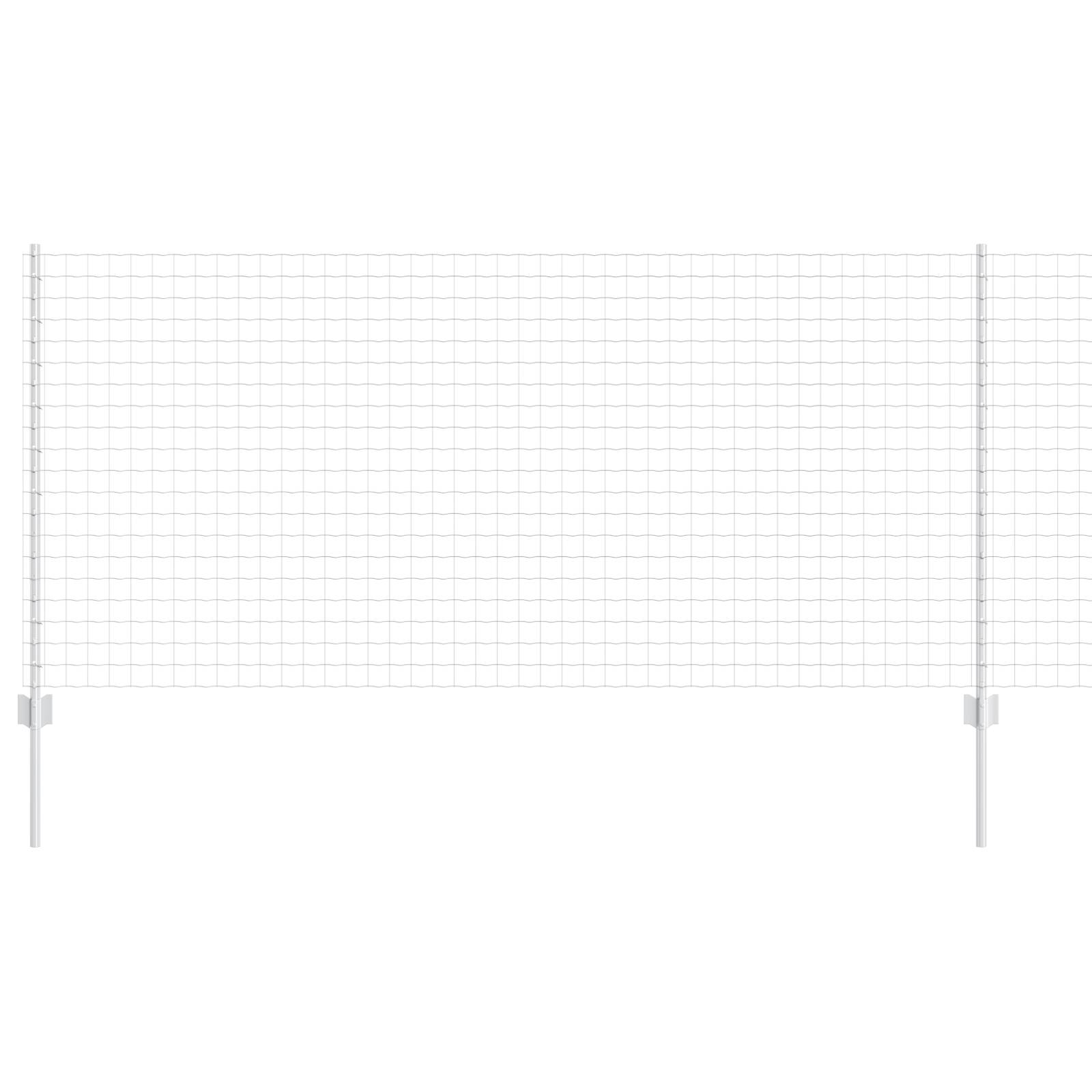 vidaXL Euro-Zaun mit 10 U-Pfosten Silber 1x10 m Stahl