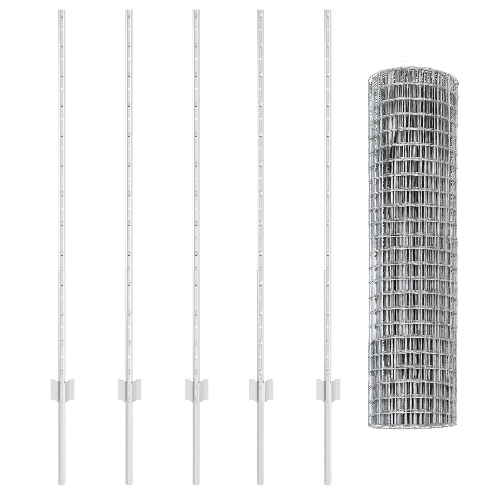 vidaXL Euro Zaun mit 10 U Pfosten Silber 1,2x10 m Stahl