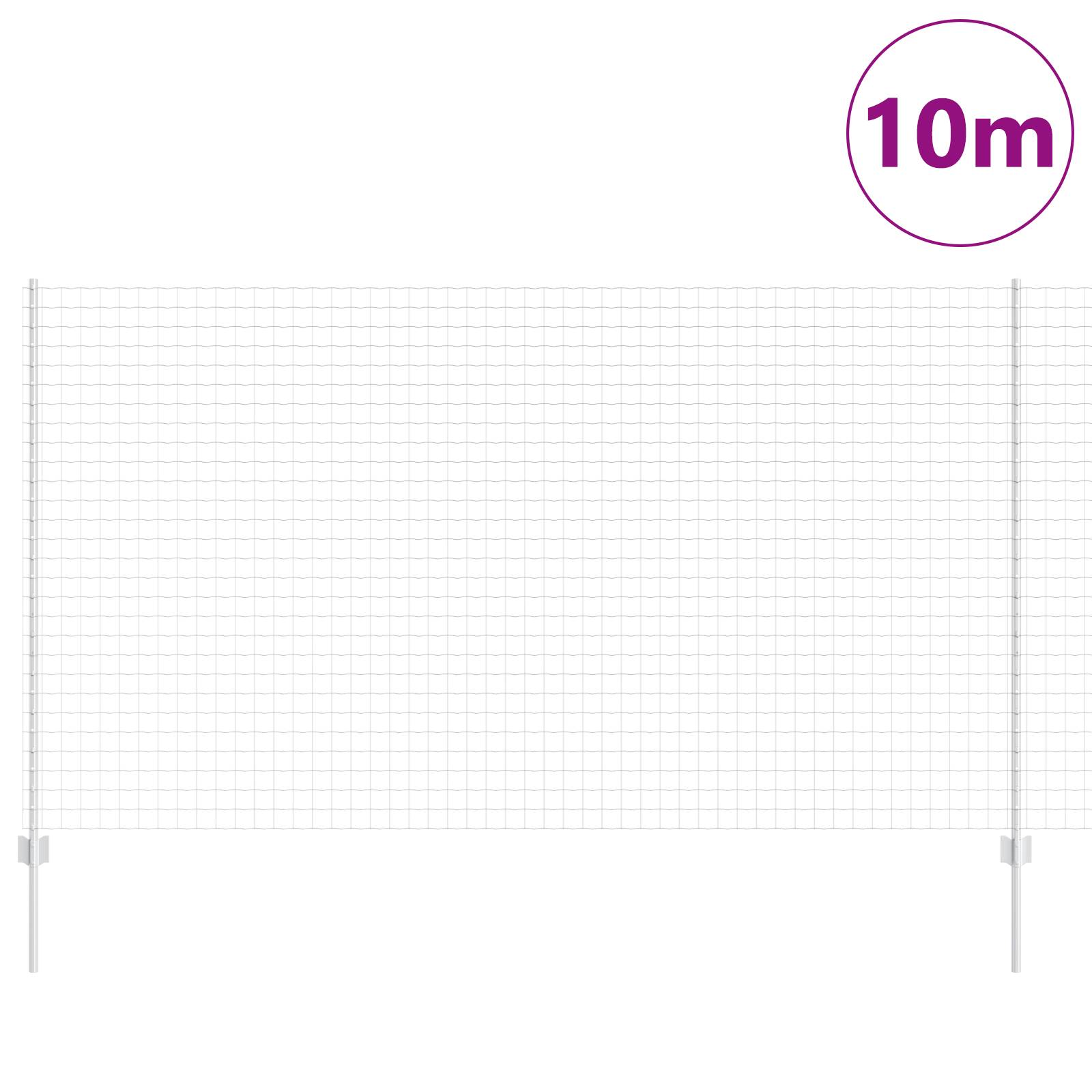 vidaXL Euro Zaun mit 10 U-Pfosten Silber 1,4x10 m Stahl