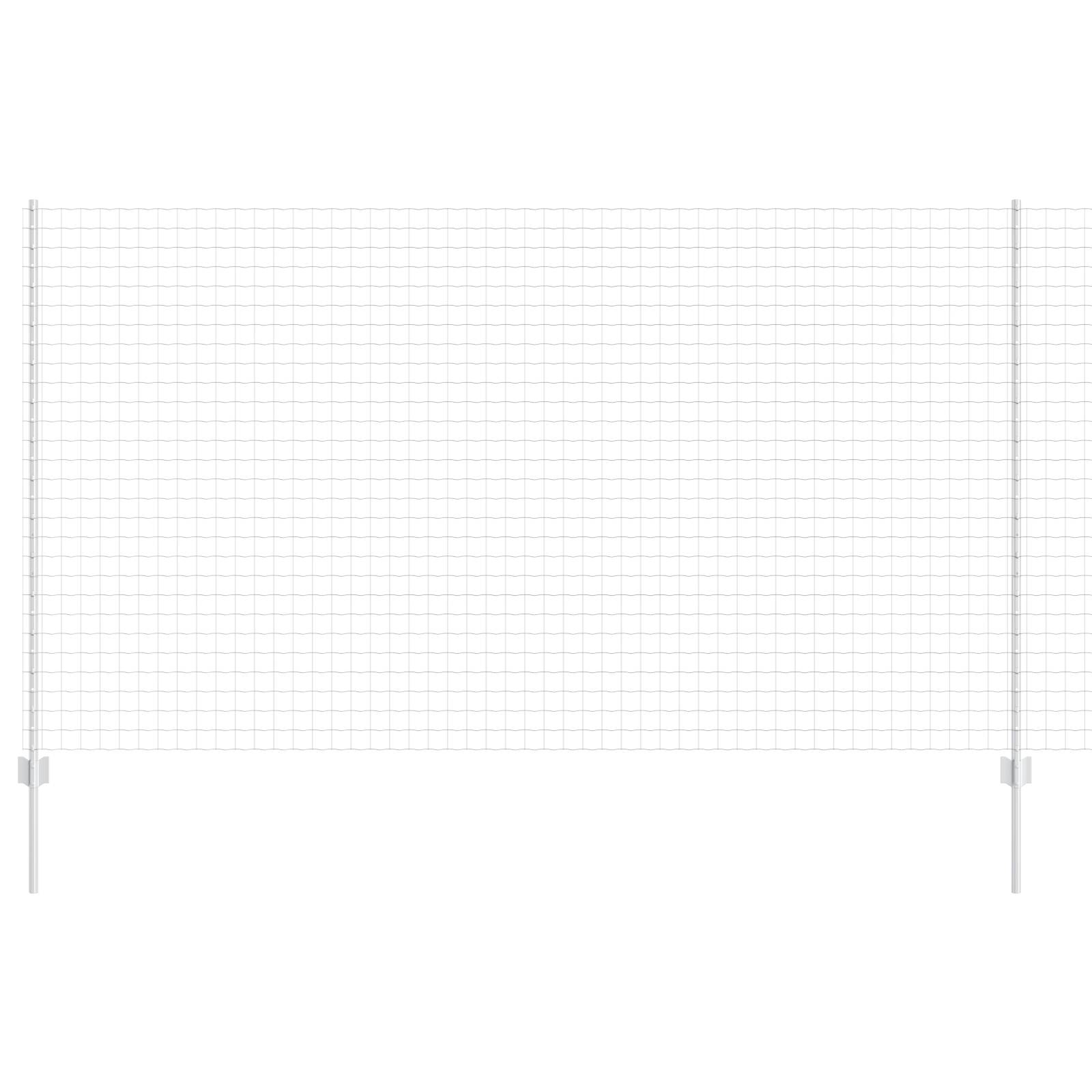 vidaXL Euro Zaun mit 10 U-Pfosten Silber 1,4x10 m Stahl