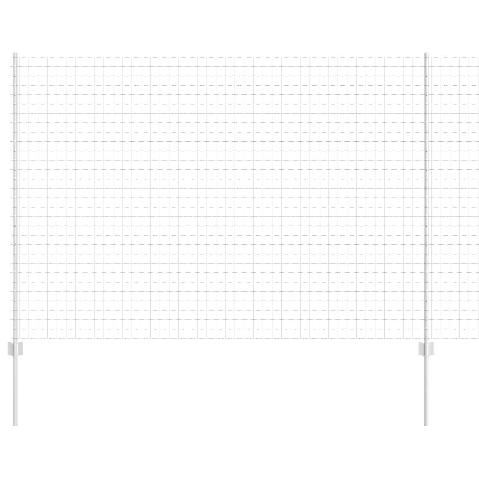vidaXL Euro-Zaun mit 10 U-Pfosten Silber 1,5x10 m Stahl