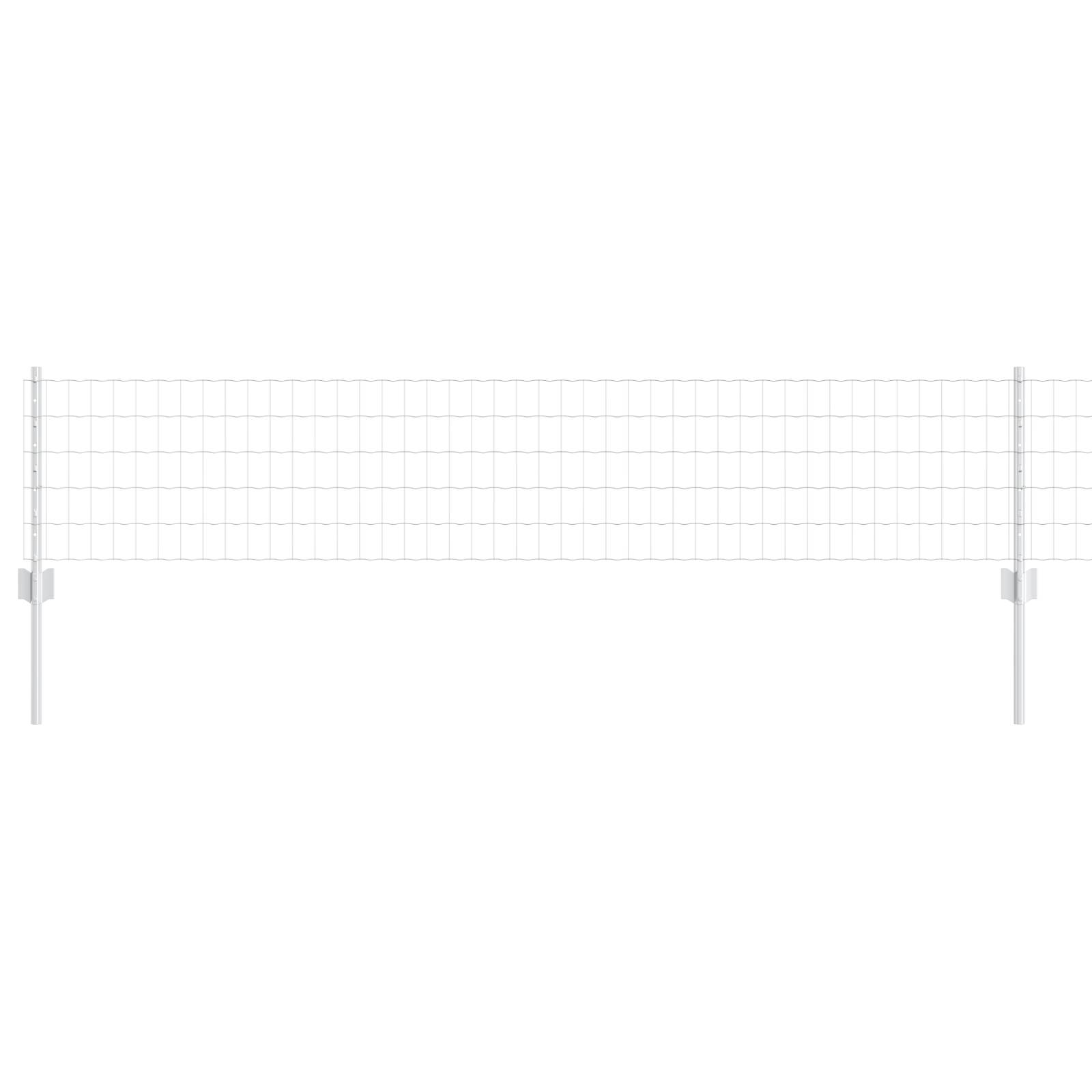 vidaXL Euro Zaun mit 22 U-Pfosten Silber 0,4x50 m Stahl