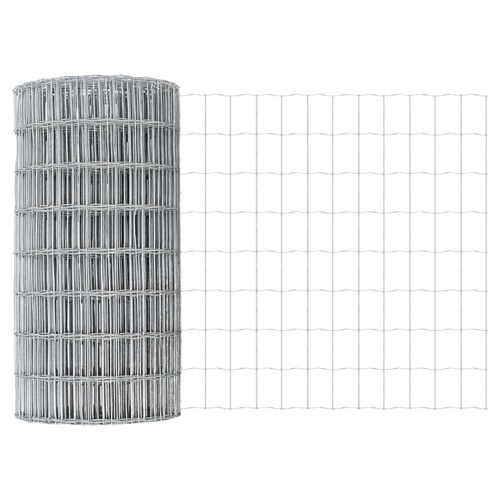 vidaXL Euro-Zaun mit 22 U-Pfosten Silber 0,6x50 m Stahl