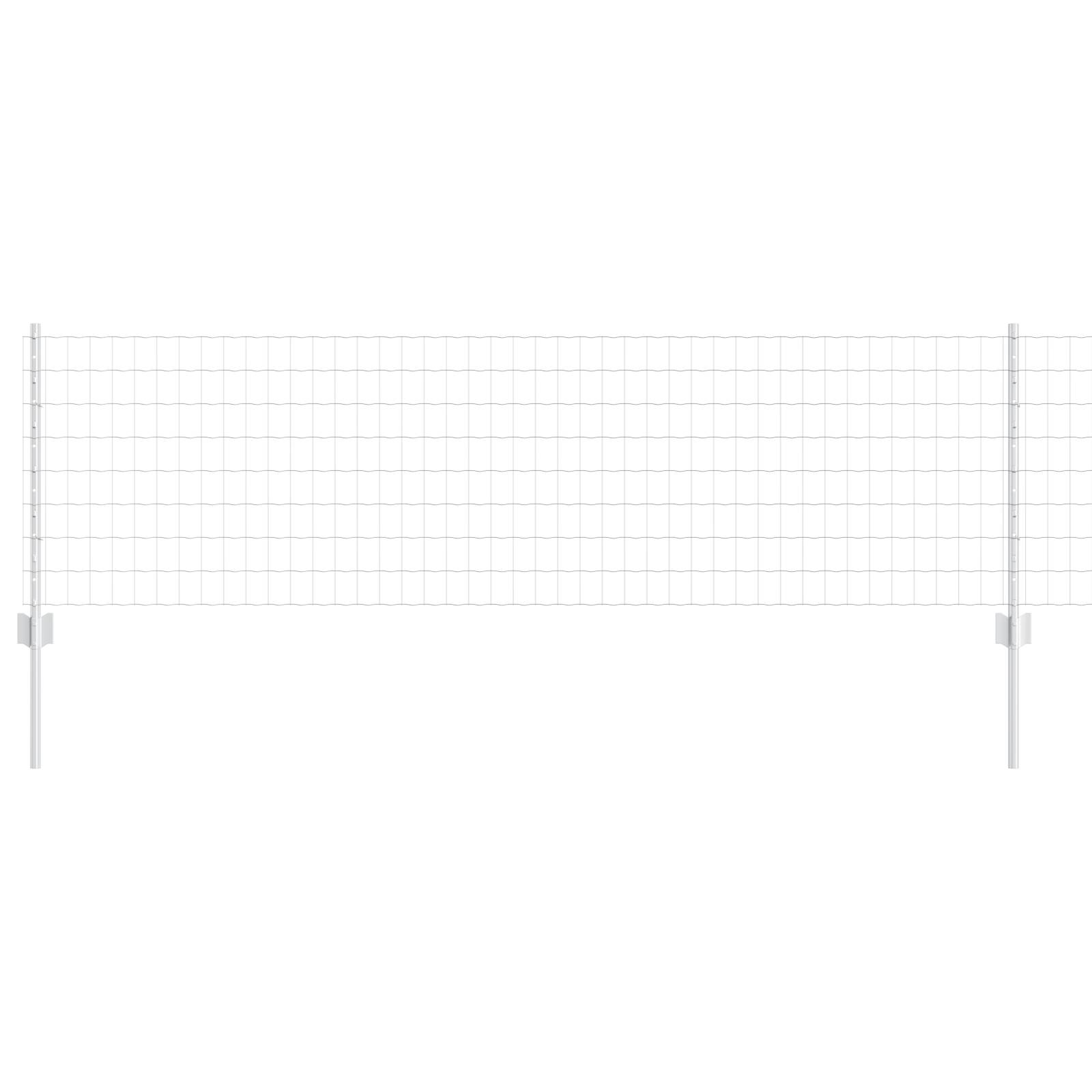 vidaXL Euro Zaun mit 11 U Pfosten Silber 0,6x25 m Stahl