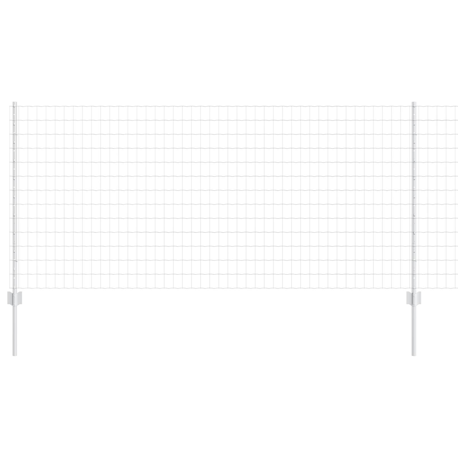 vidaXL Eurozaun mit 10 U-Stäben Silber 1x10 m Stahl