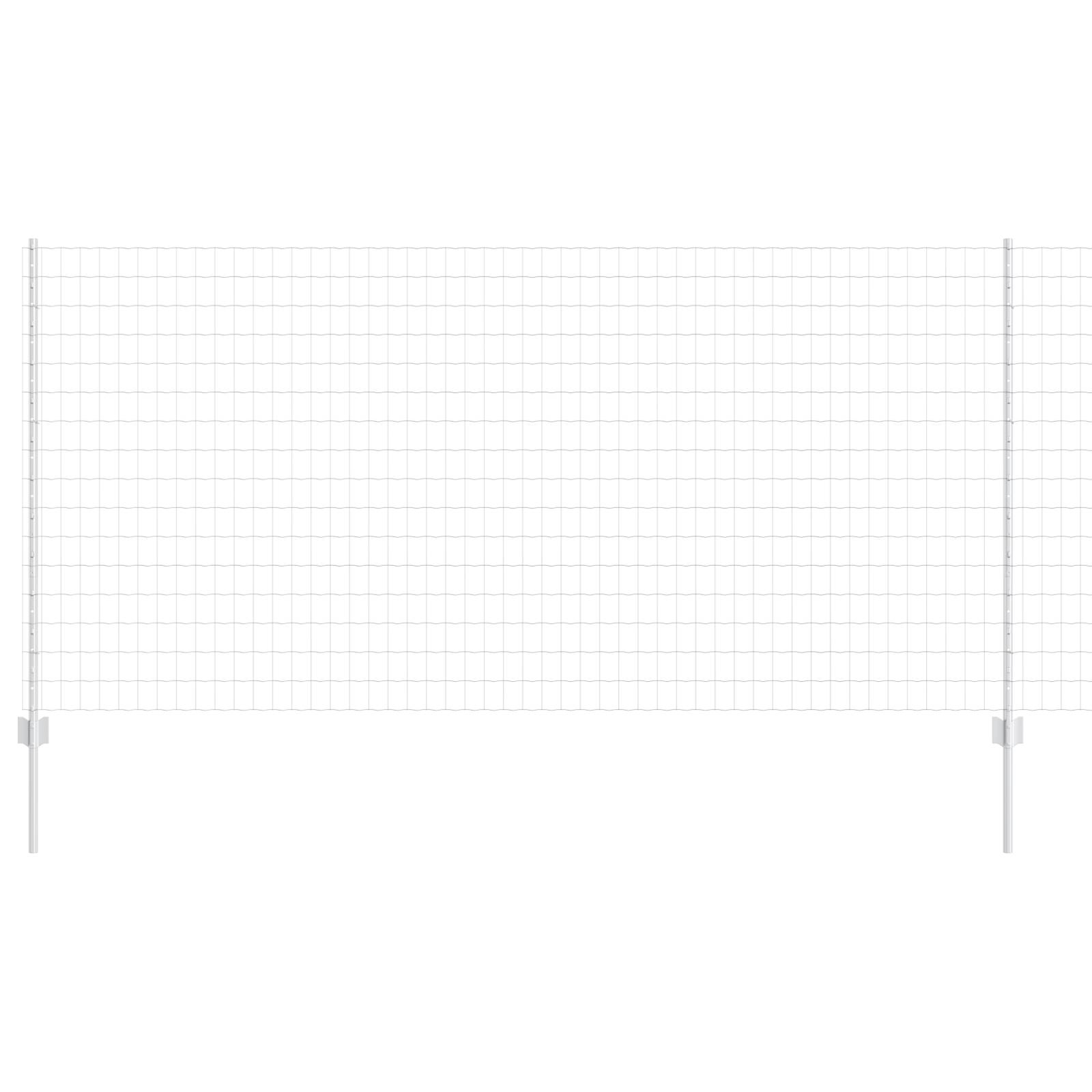 vidaXL Eurozaun mit 10 U-Posten Silber 1,2x10 m Stahl