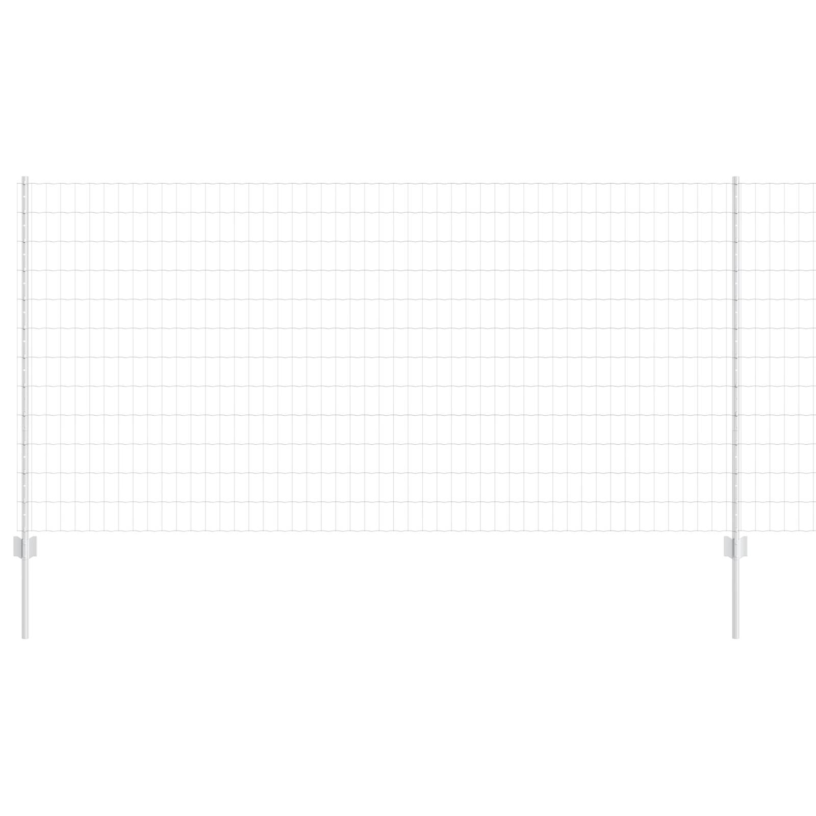 vidaXL Euro Zaun mit 10 U Pfosten Silber 1,2x10 m Stahl