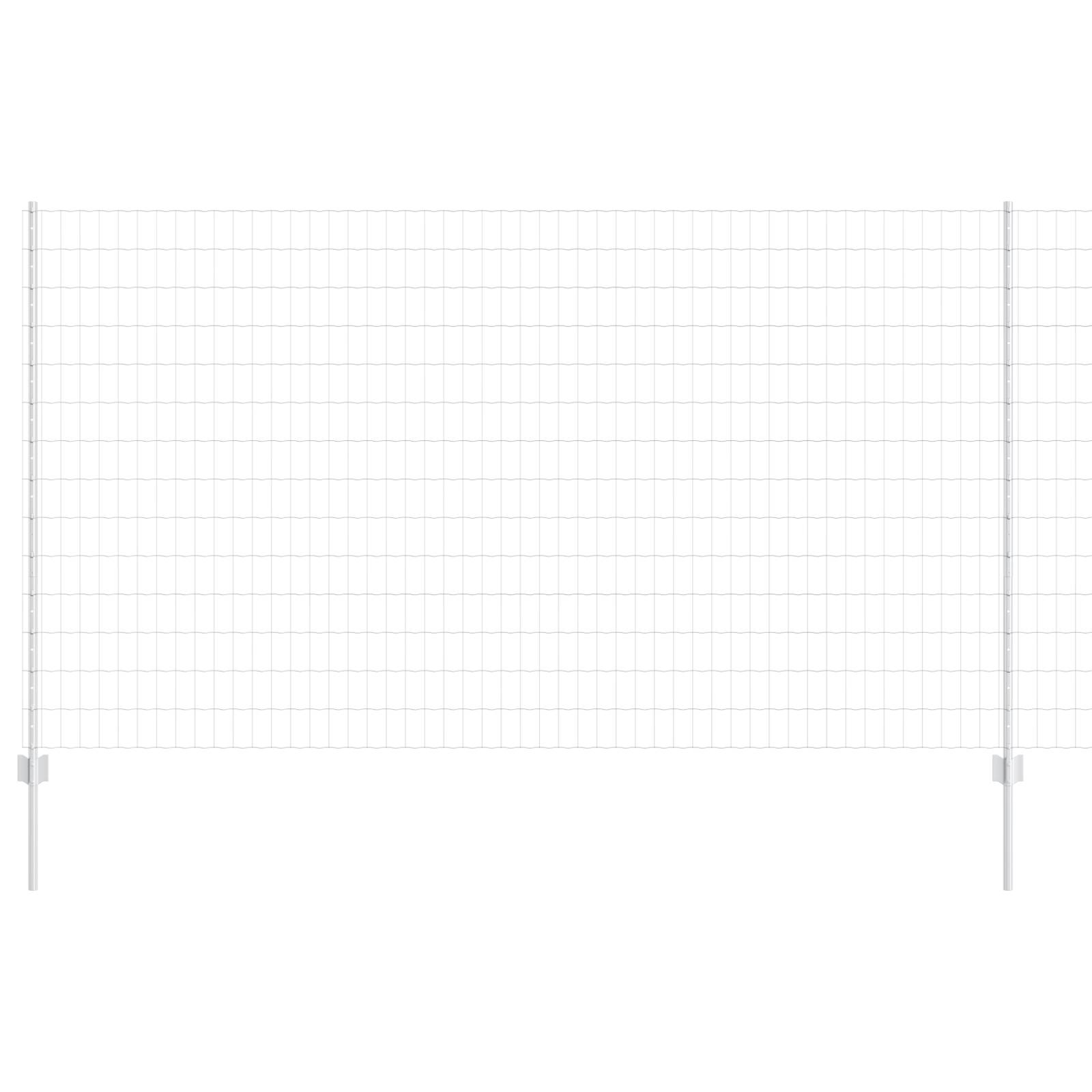 vidaXL Eurozaun mit 10 U-Pfosten Silber 1,4x10 m Stahl