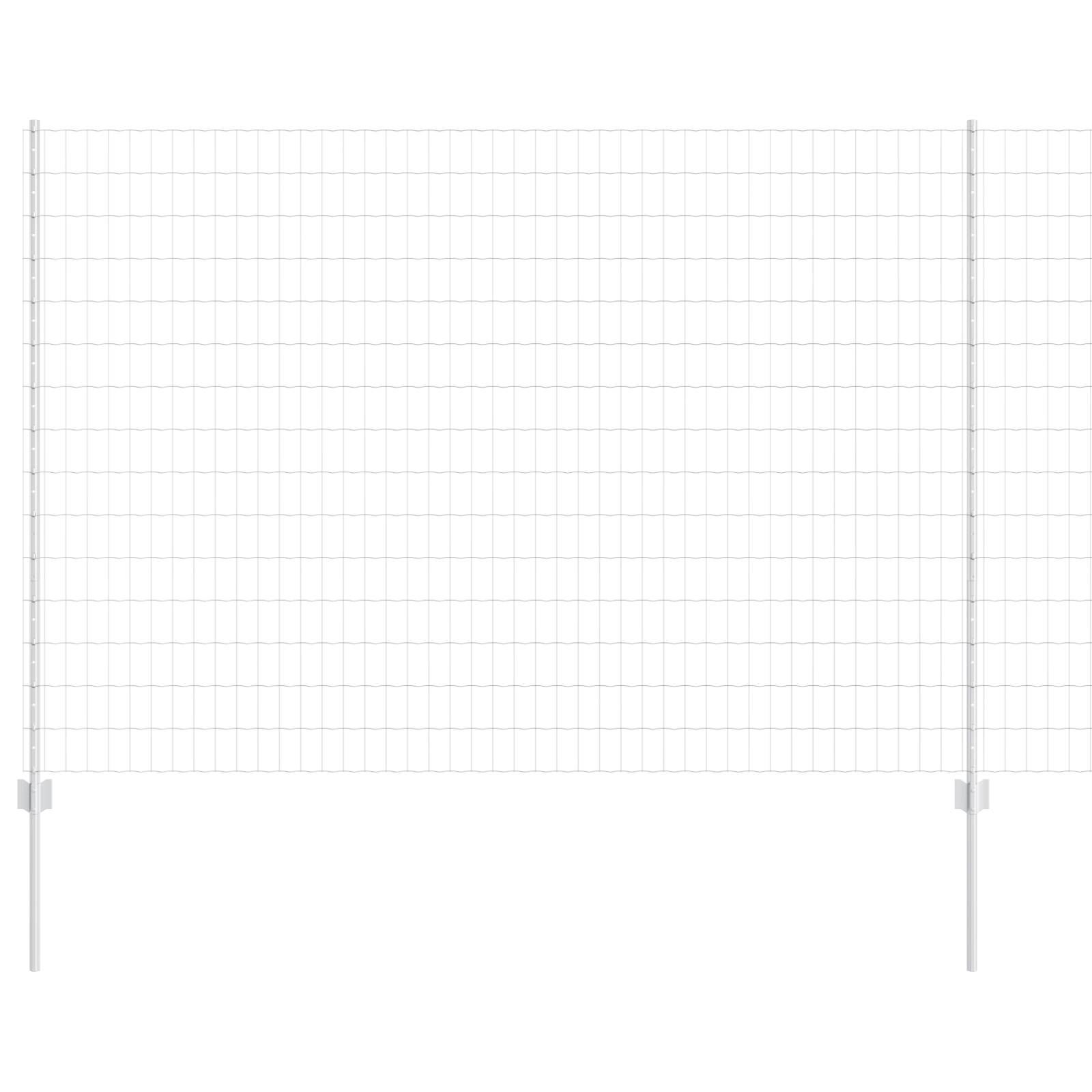 vidaXL Eurozaun mit 10 U Pfosten Silber 1,5x10 m Stahl