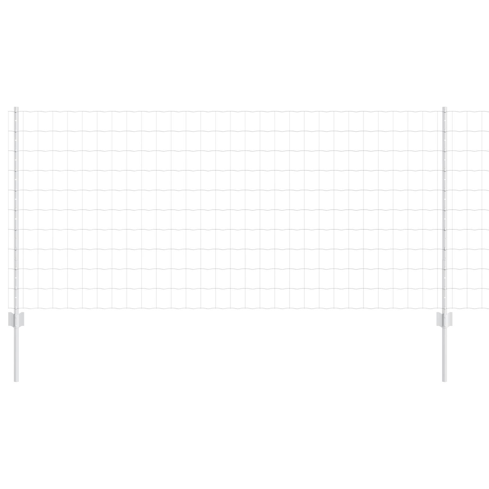 vidaXL Euro-Zaun mit 10 U-Posts Silber 1x10 m Stahl