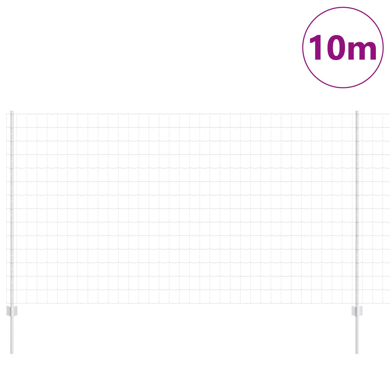 vidaXL Euro-Zaun mit 10 U-Posten Silber 1,4x10 m Stahl
