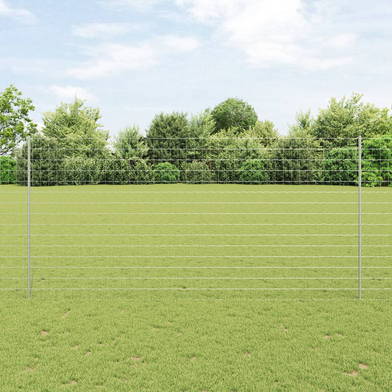 vidaXL Euro Zaun mit 10 U Pfosten Silber 1,6x10 m Stahl