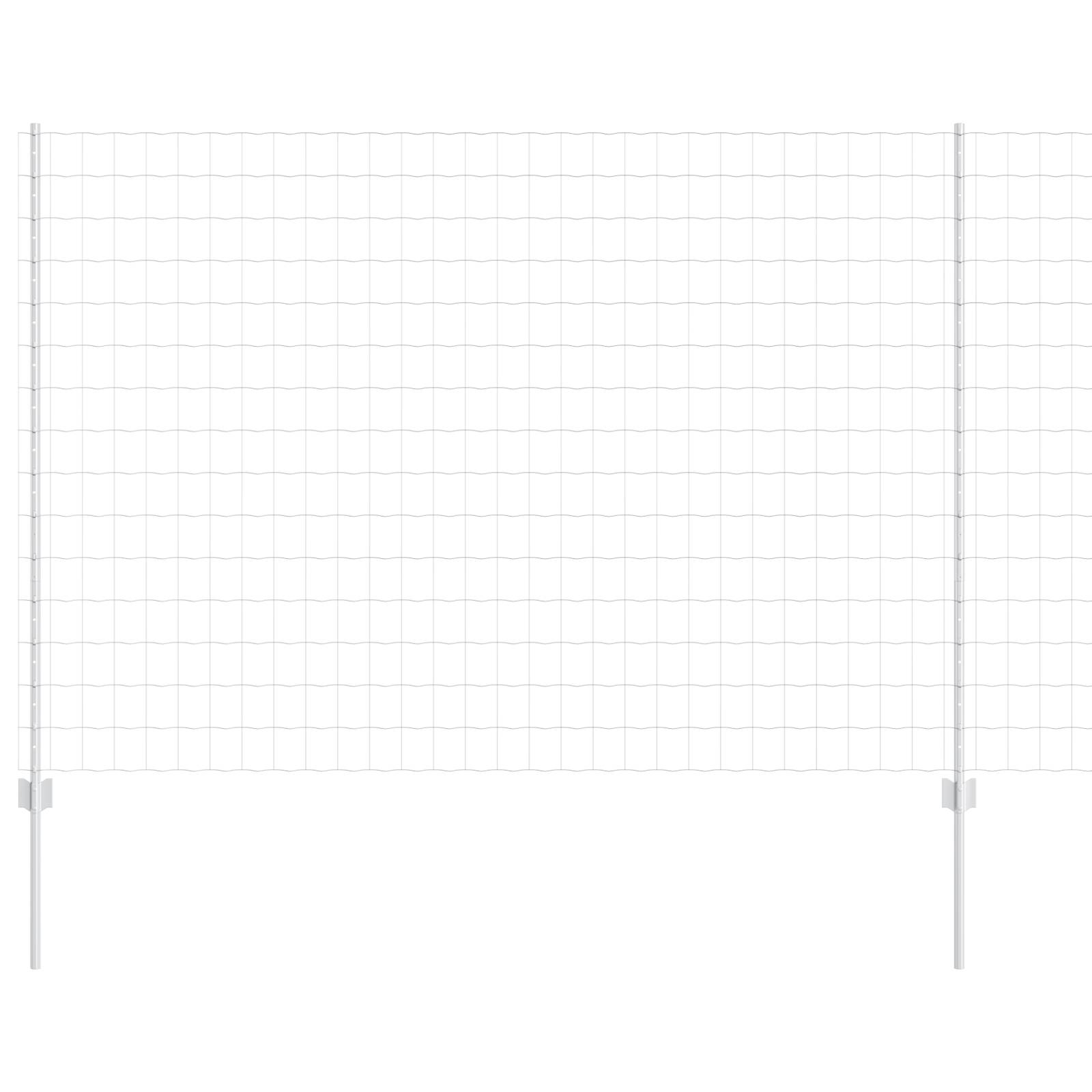 vidaXL Euro Zaun mit 10 U Pfosten Silber 1,6x10 m Stahl