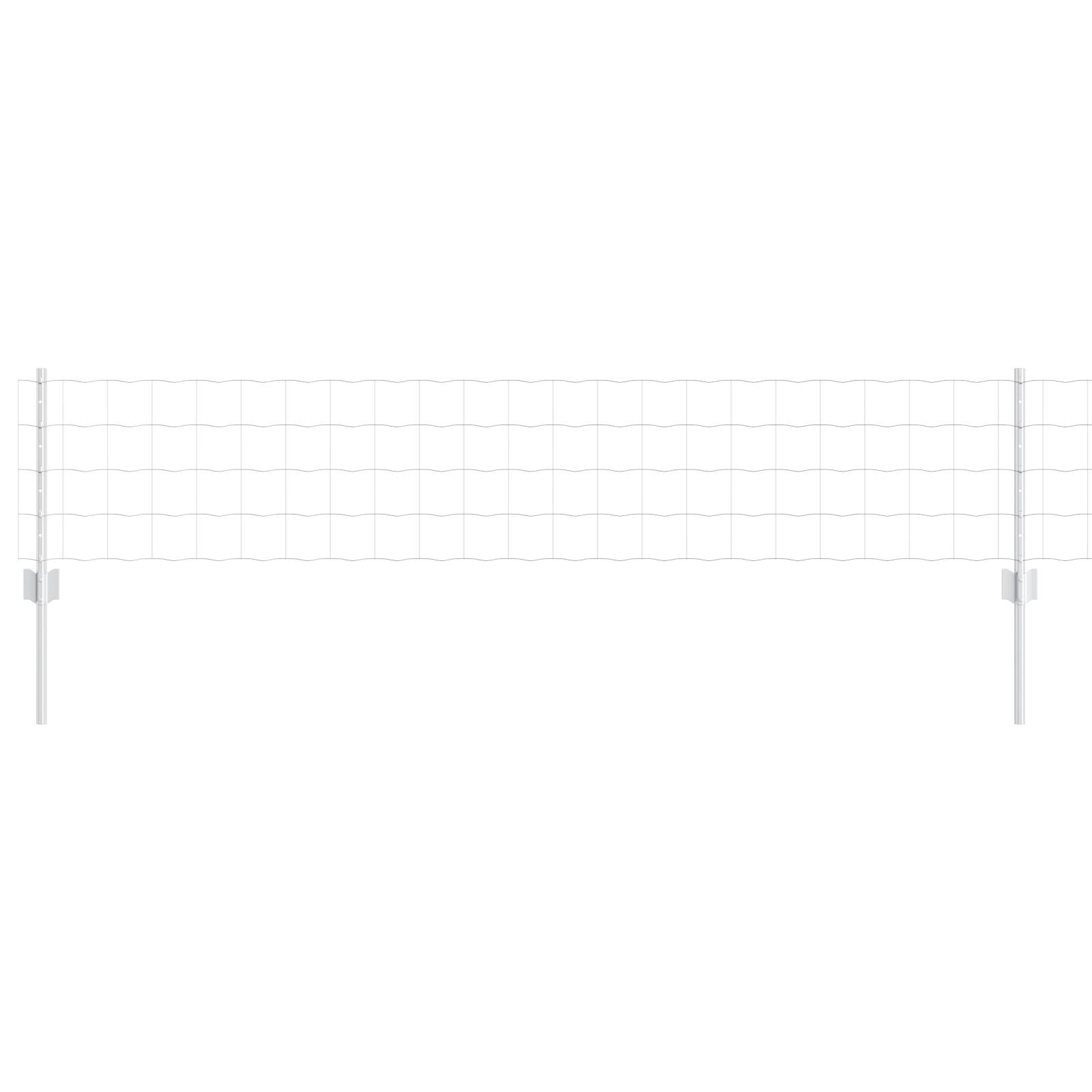vidaXL Eurozaun mit 11 U-Pfosten Silber 0,4x25 m Stahl