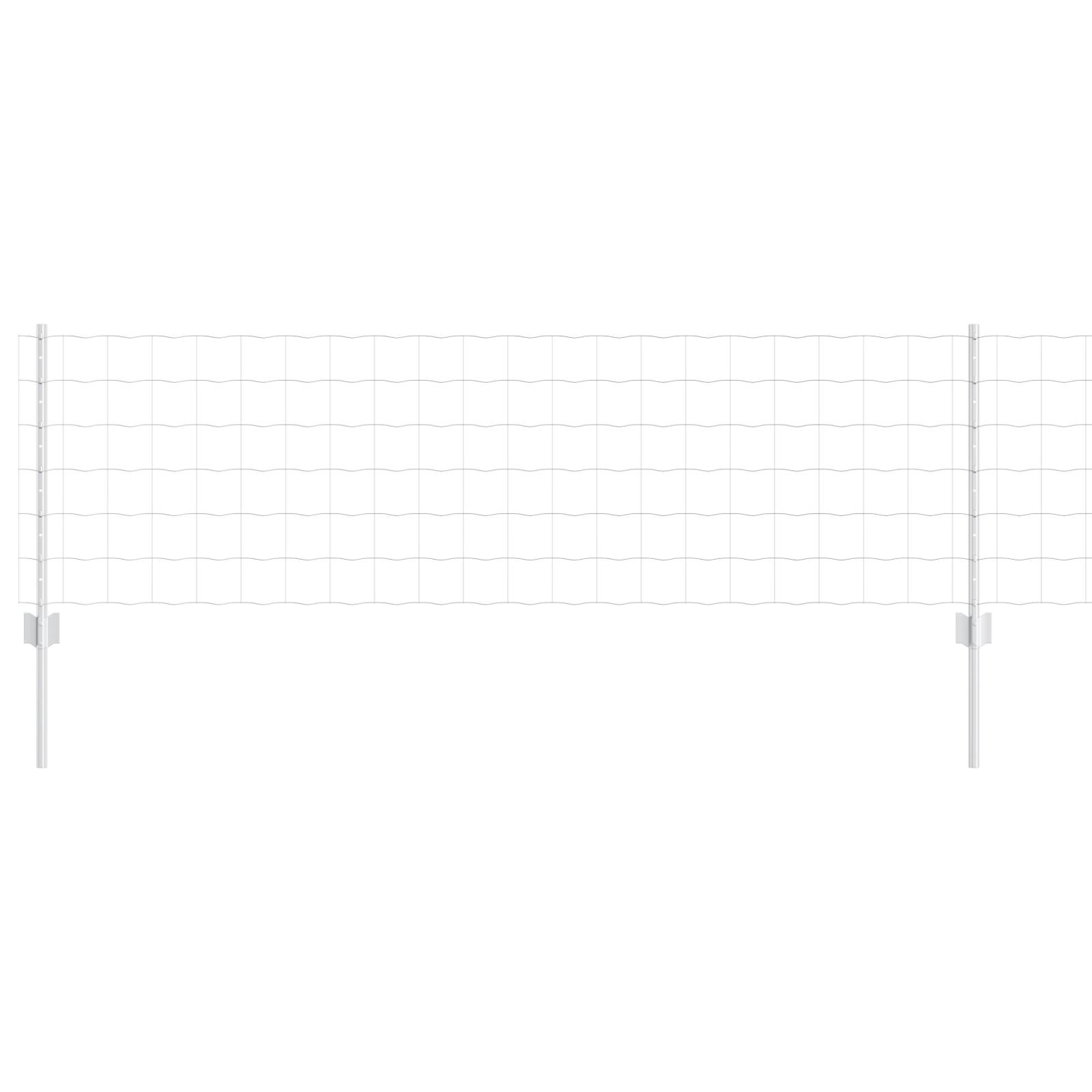 vidaXL Euro Zaun mit 11 U Pfosten Silber 0,6x25 m Stahl
