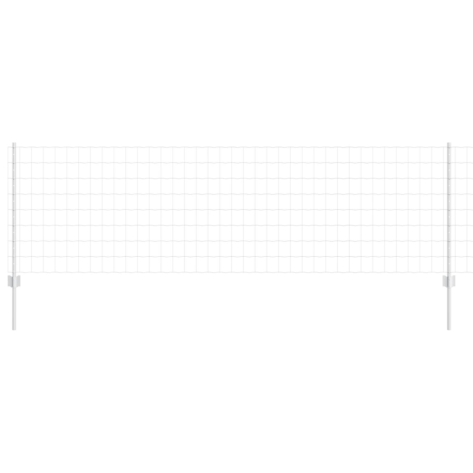 vidaXL Euro Zaun mit 11 U-Pfosten Silber 0,8x25 m Stahl