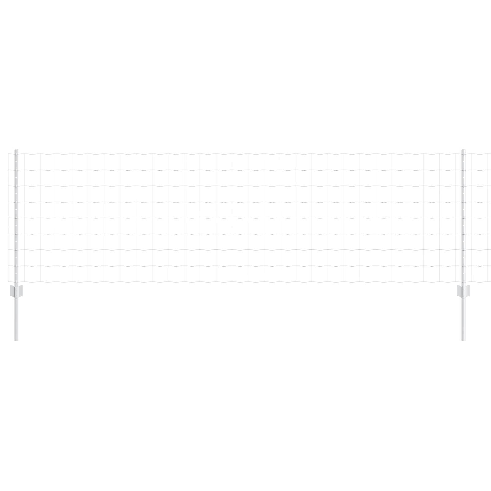 vidaXL Euro Zaun mit 5 U Pfosten Silber 0,8x10 m Stahl