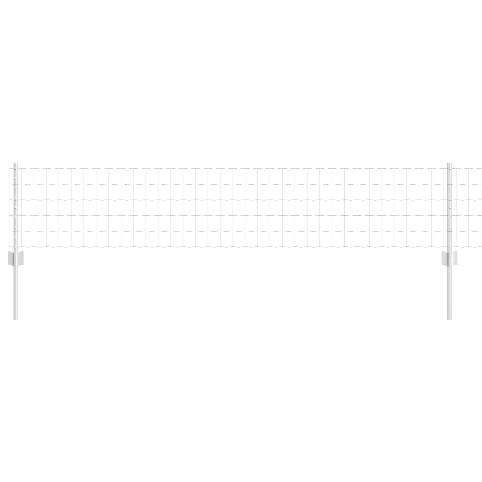 vidaXL Euro Zaun mit 11 U Pfosten Silber 0,4x25 m Stahl