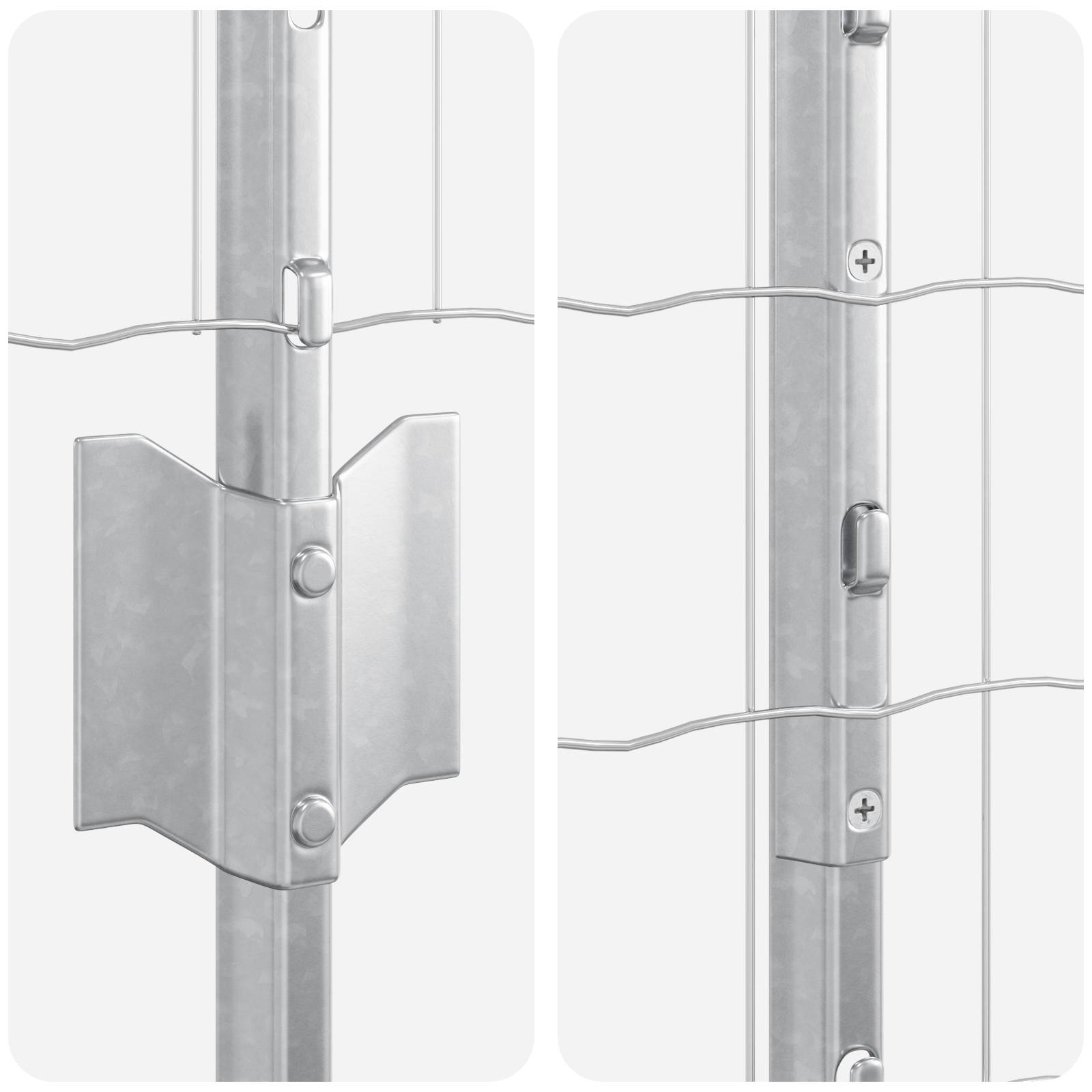 vidaXL Euro Zaun mit 10 U Pfosten Silber 1x10 m Stahl