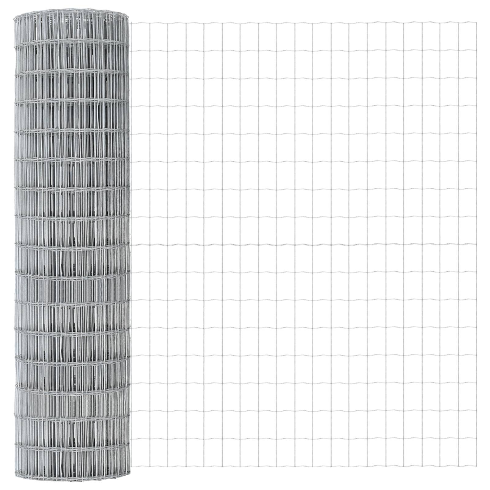 vidaXL Euro Zaun mit 10 U Pfosten Silber 1x10 m Stahl
