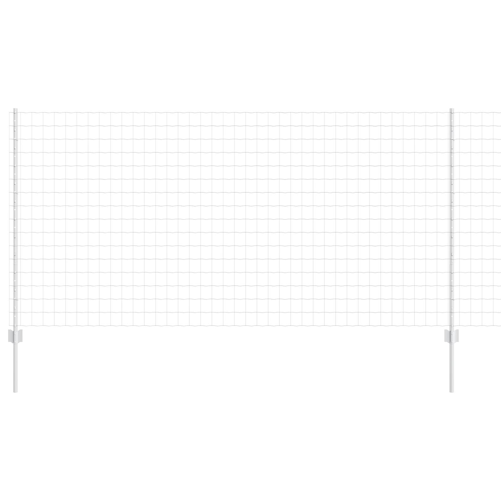 vidaXL Eurozaun mit 10 U-Pfosten Silber 1,2x10 m Stahl