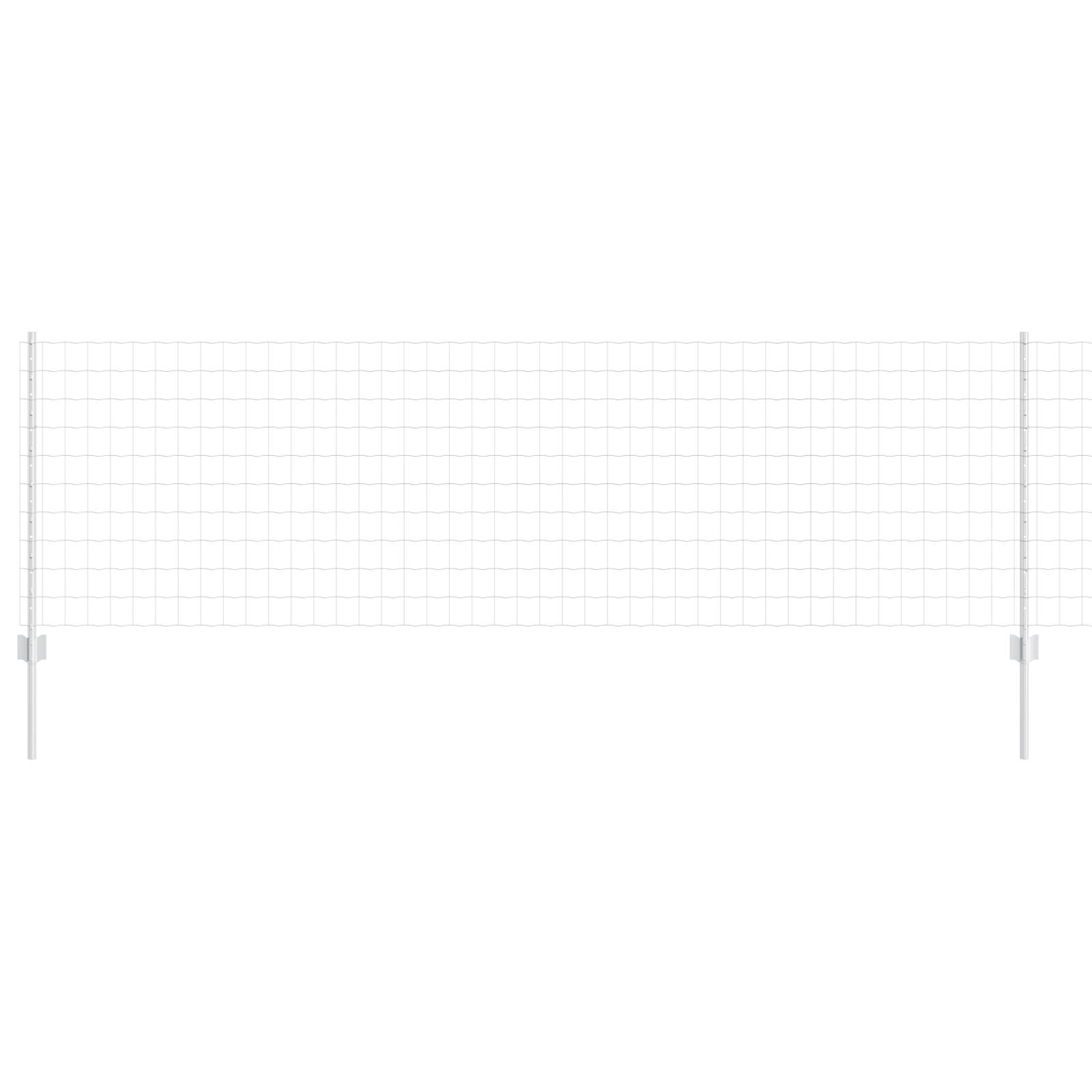 vidaXL Euro Zaun mit 11 U-Pfosten Silber 0,8x25 m Stahl