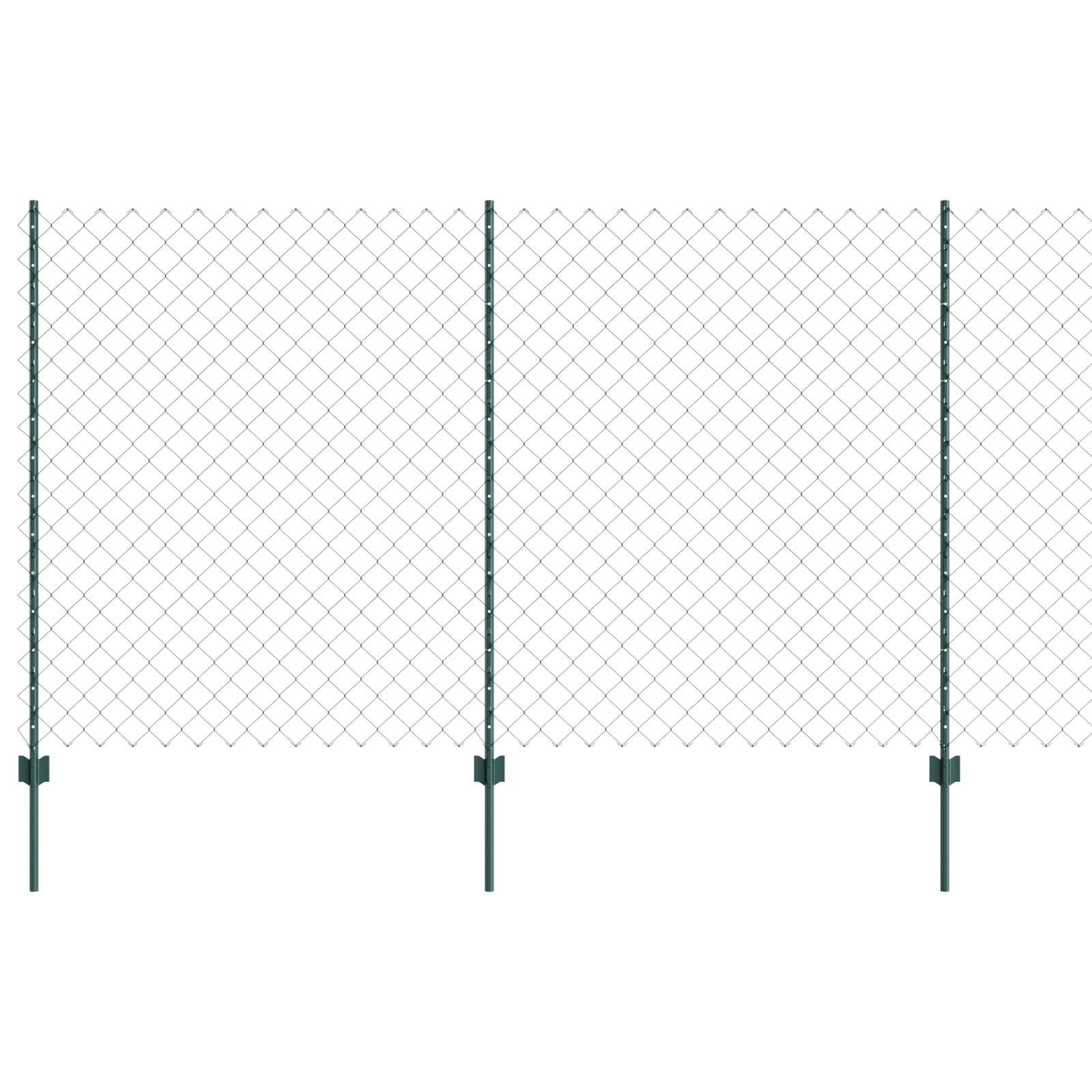 vidaXL Drahtzaun mit 22 U-Pfosten Grün 1,4x25 m Stahl