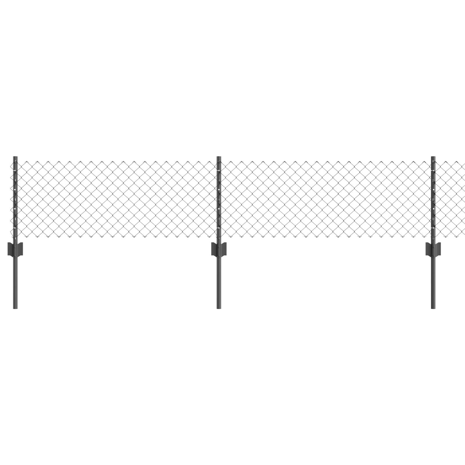 vidaXL Kettengliedzaun mit 10 U-Pfosten Grau 0.4x10 m Stahl
