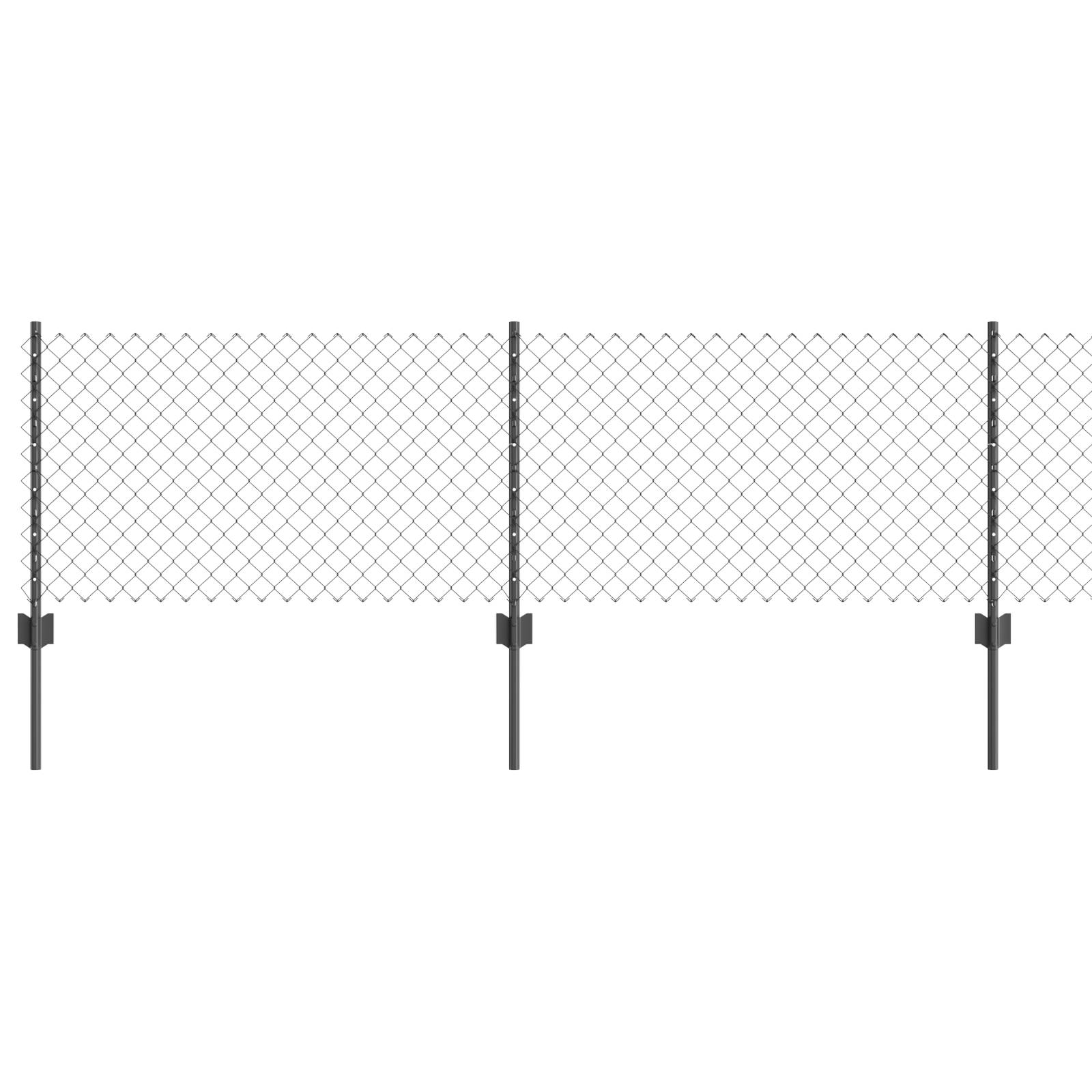 vidaXL Drahtzaun mit 10 U-Pfosten Grau 0,6x10 m Stahl