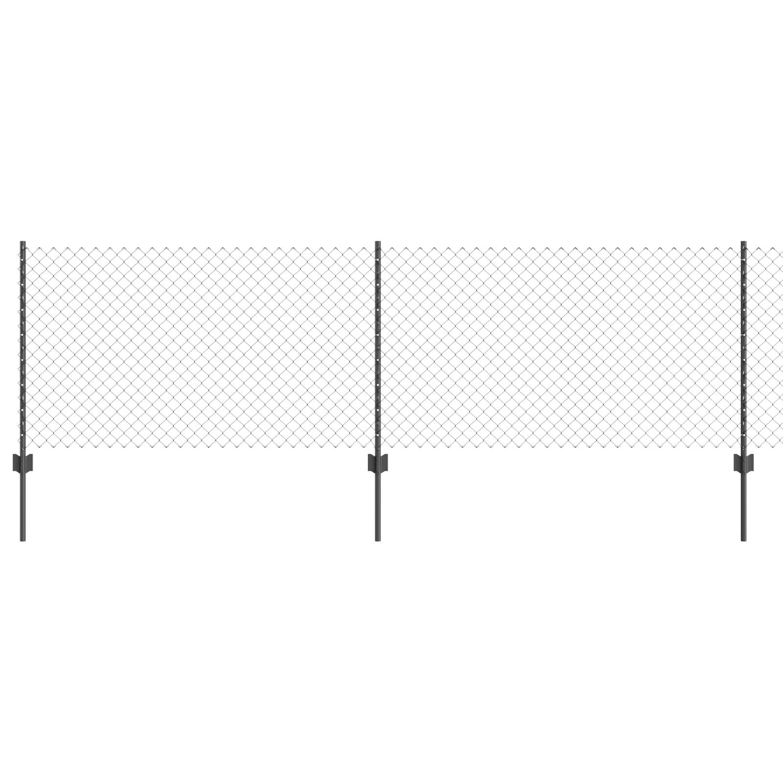 vidaXL Drahtzaun mit 10 U-Pfosten Grau 0.8x10 m Stahl