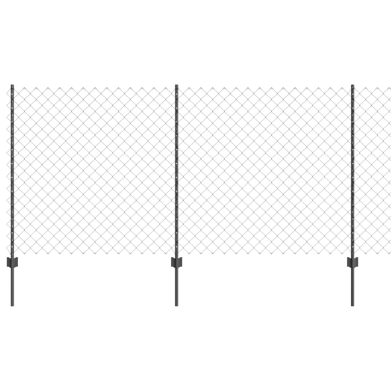 vidaXL Drahtzaun mit 20 U-Pfosten Grau 1,2x10 m Stahl