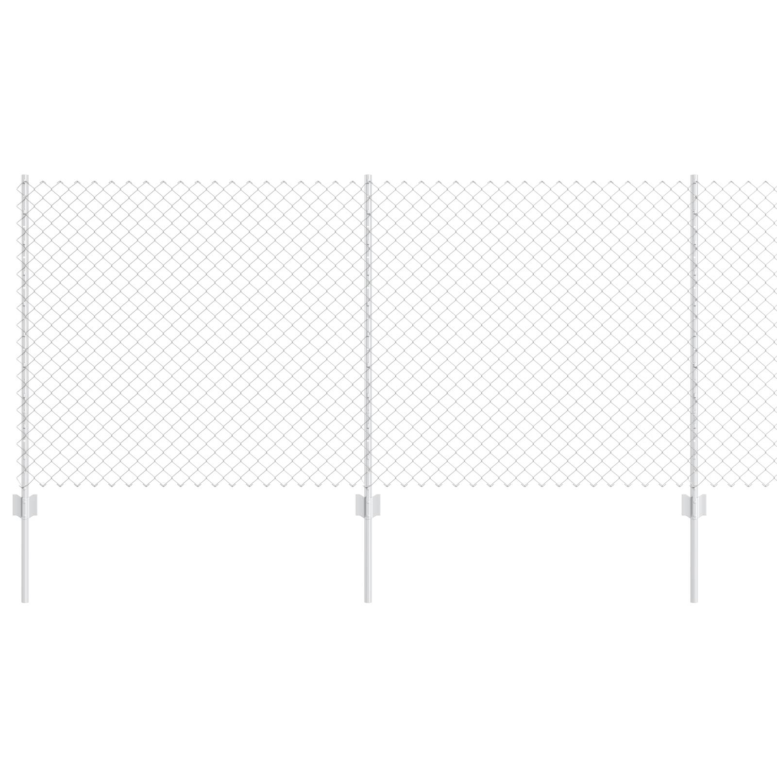 vidaXL Drahtzaun mit 20 U-Posts Silber 1x10 m Stahl