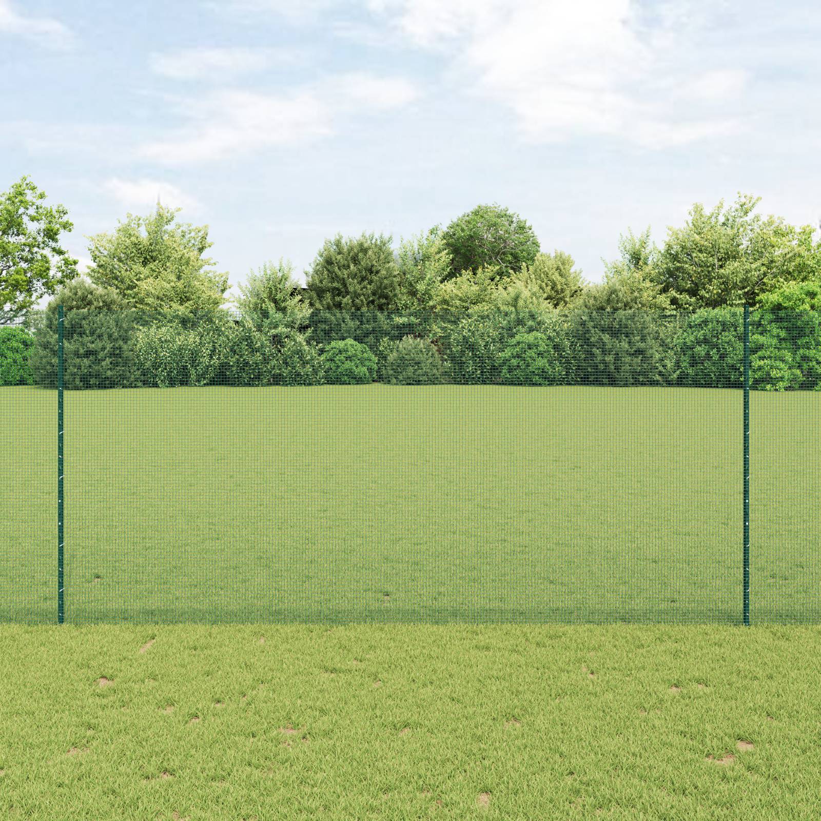 vidaXL Geschweißter Drahtzaun mit 11 U-Posts Grün 1.4x25 m Stahl